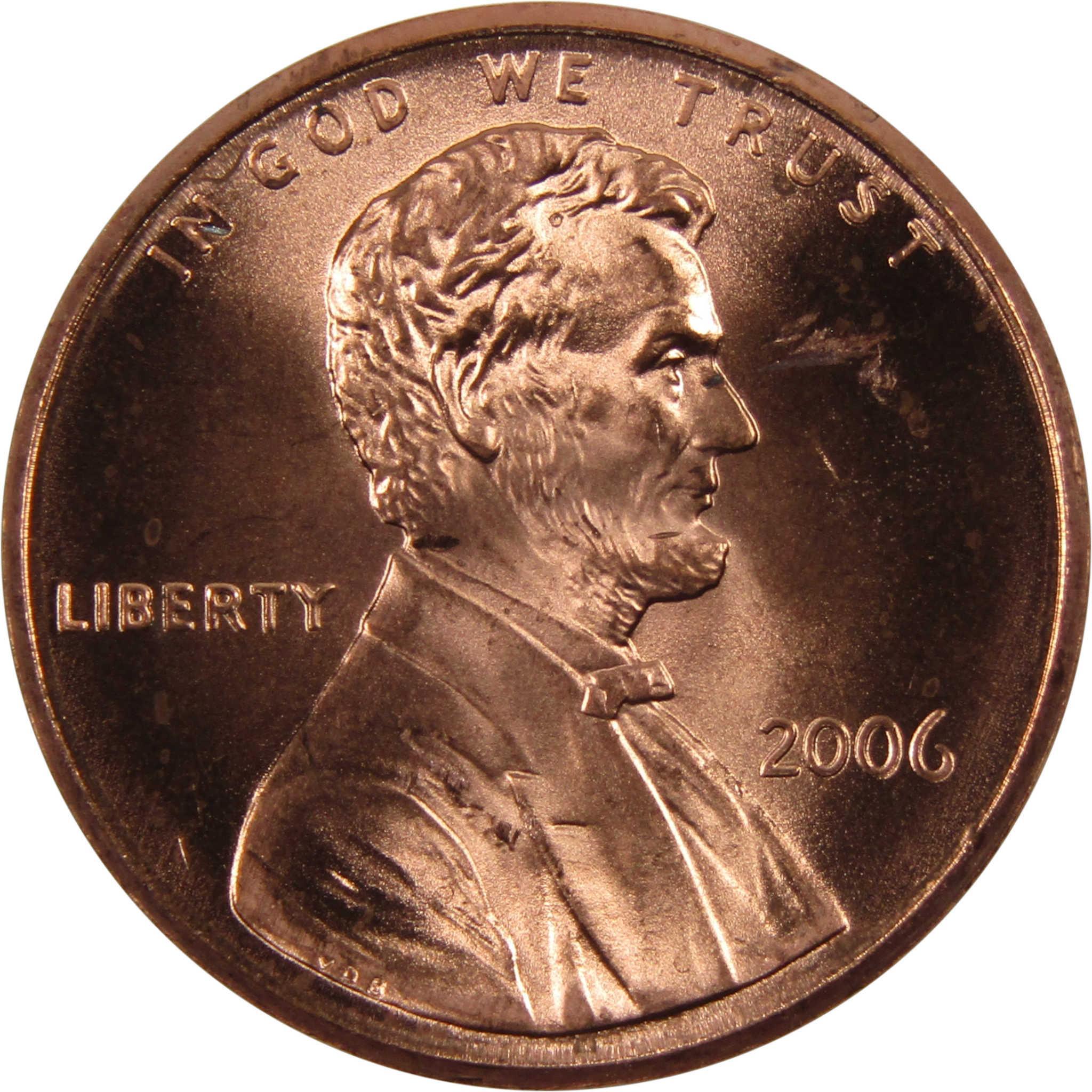2006 Lincoln Memorial Cent BU Uncirculated Penny 1c Coin