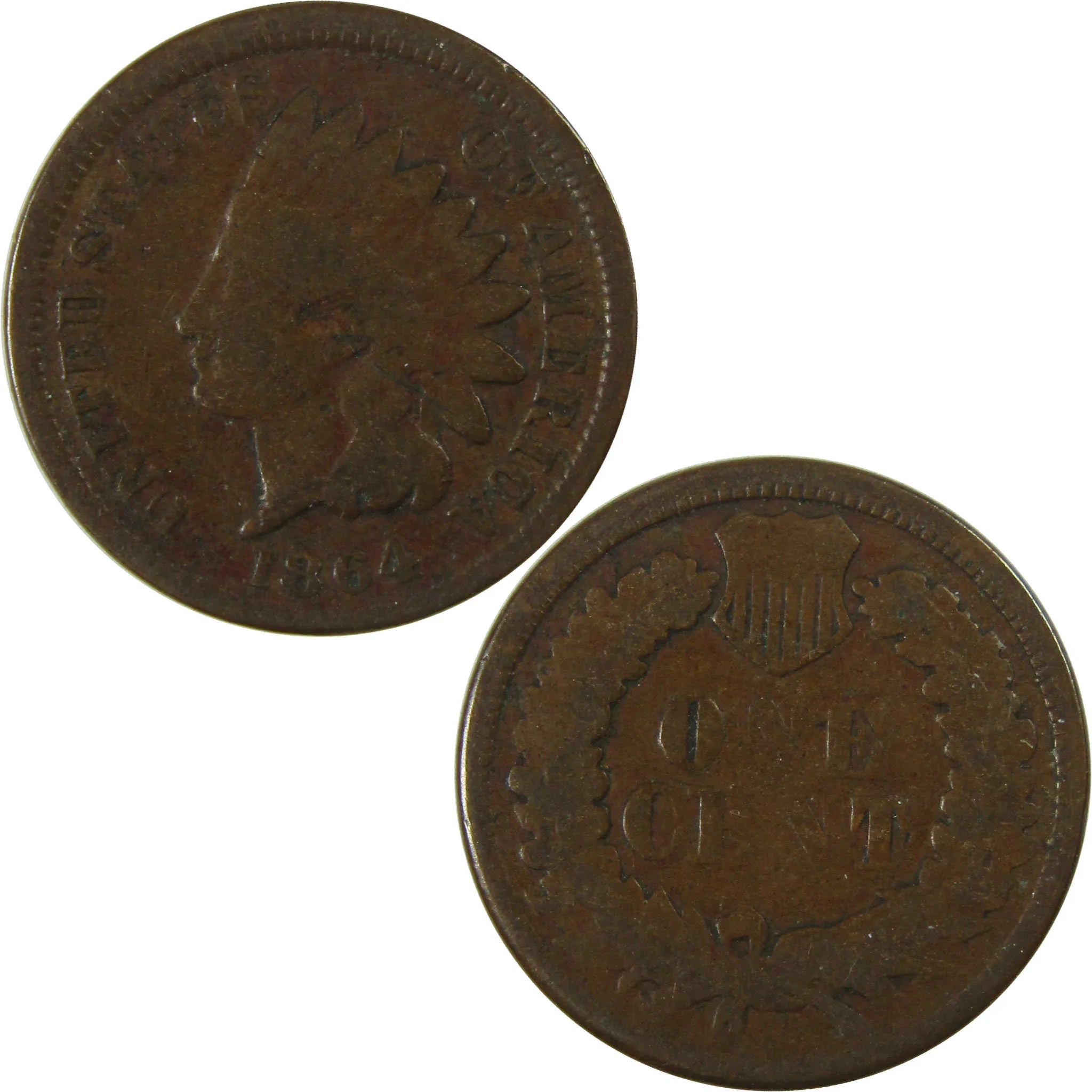 1864 Indian Head Bronze Cent G Good Details Penny 1c Coin SKU:I27676