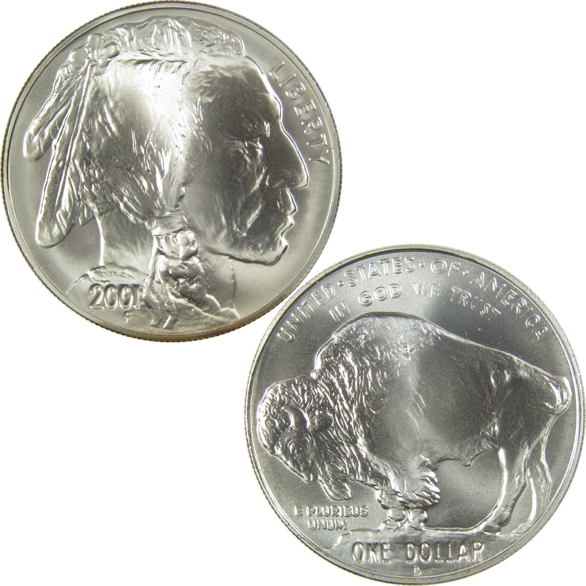 2001 D American Buffalo Commemorative Silver Dollar Uncirculated