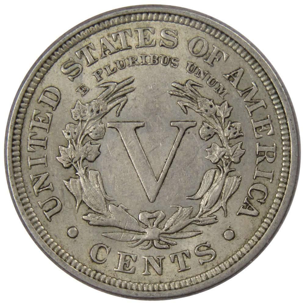 1911 Liberty Head V Nickel AU About Uncirculated 5c Coin