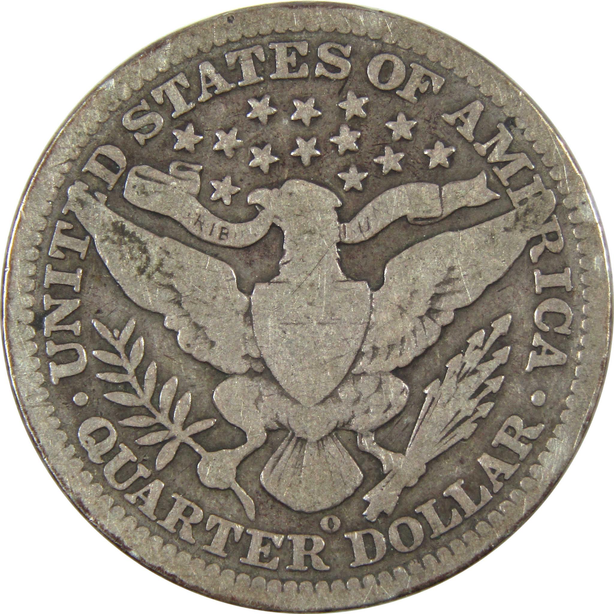 1909 O Barber Quarter VG Very Good Silver 25c Coin SKU:I14687