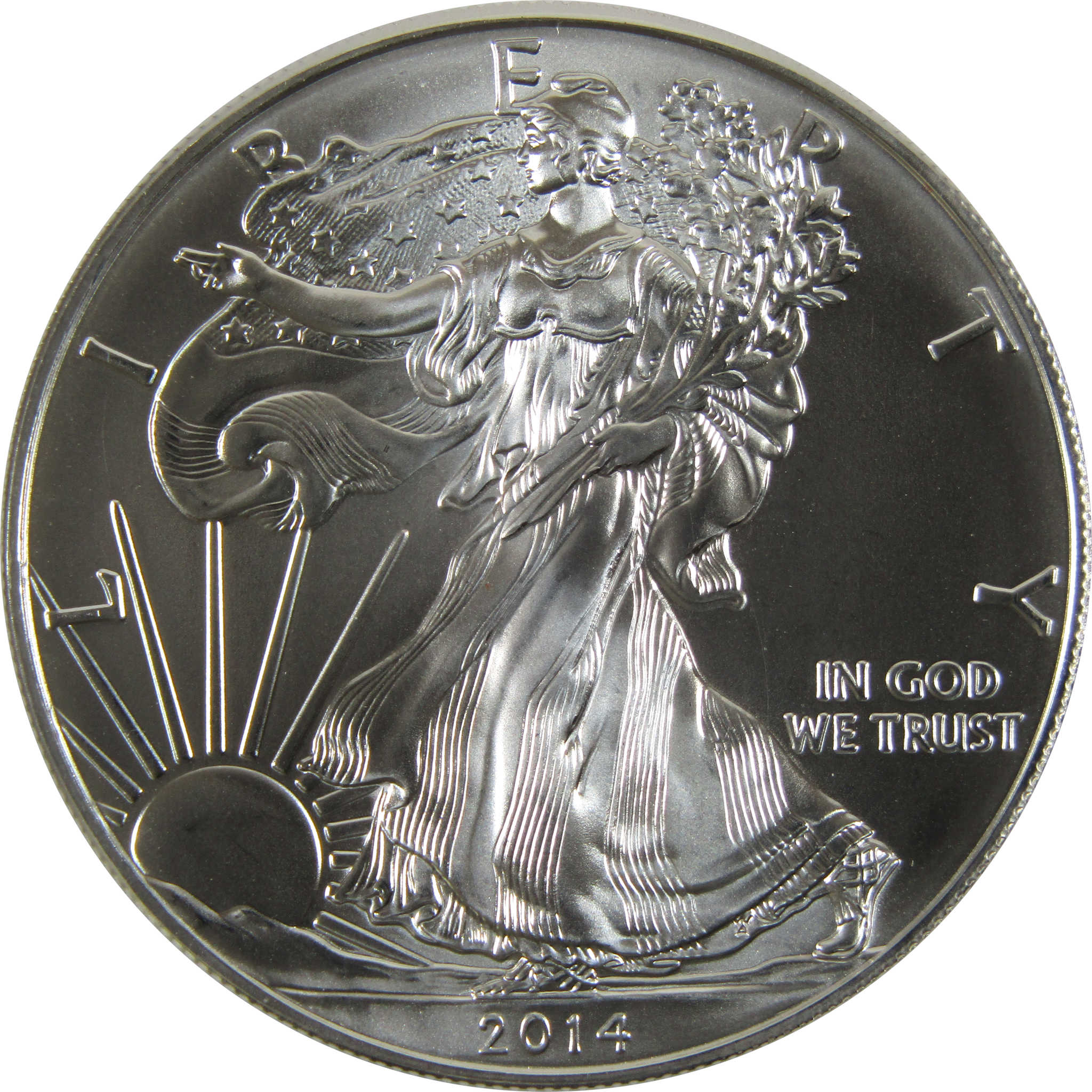 レア‼️2014年 シルバーシールド 1オンス銀製メダル 141/250 2014 $1 Silver Eagle First Strike (Regular Strike) Silver Eagles