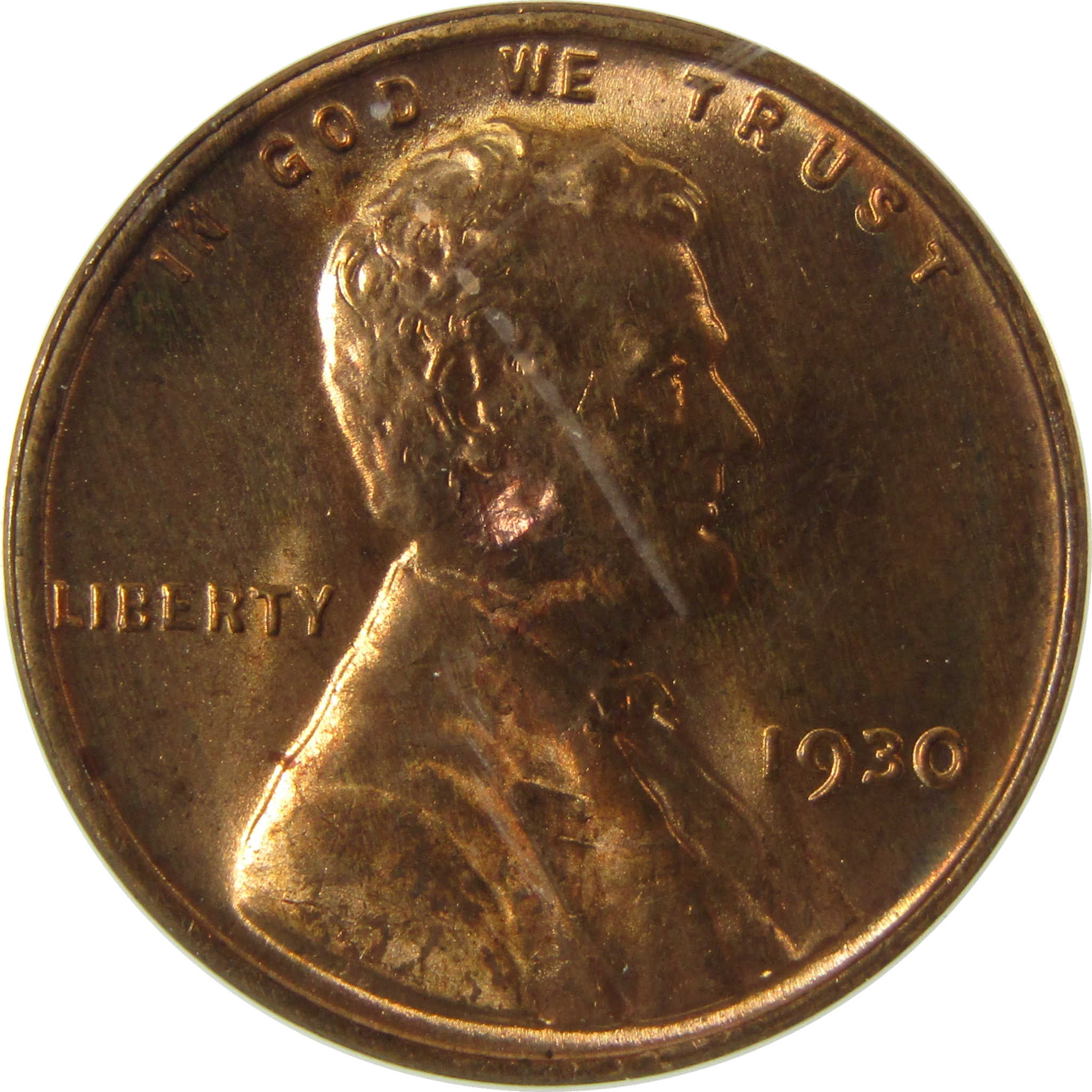 1930 Lincoln Wheat Cent MS 63 RB ANACS Lamination Error SKU:I28449