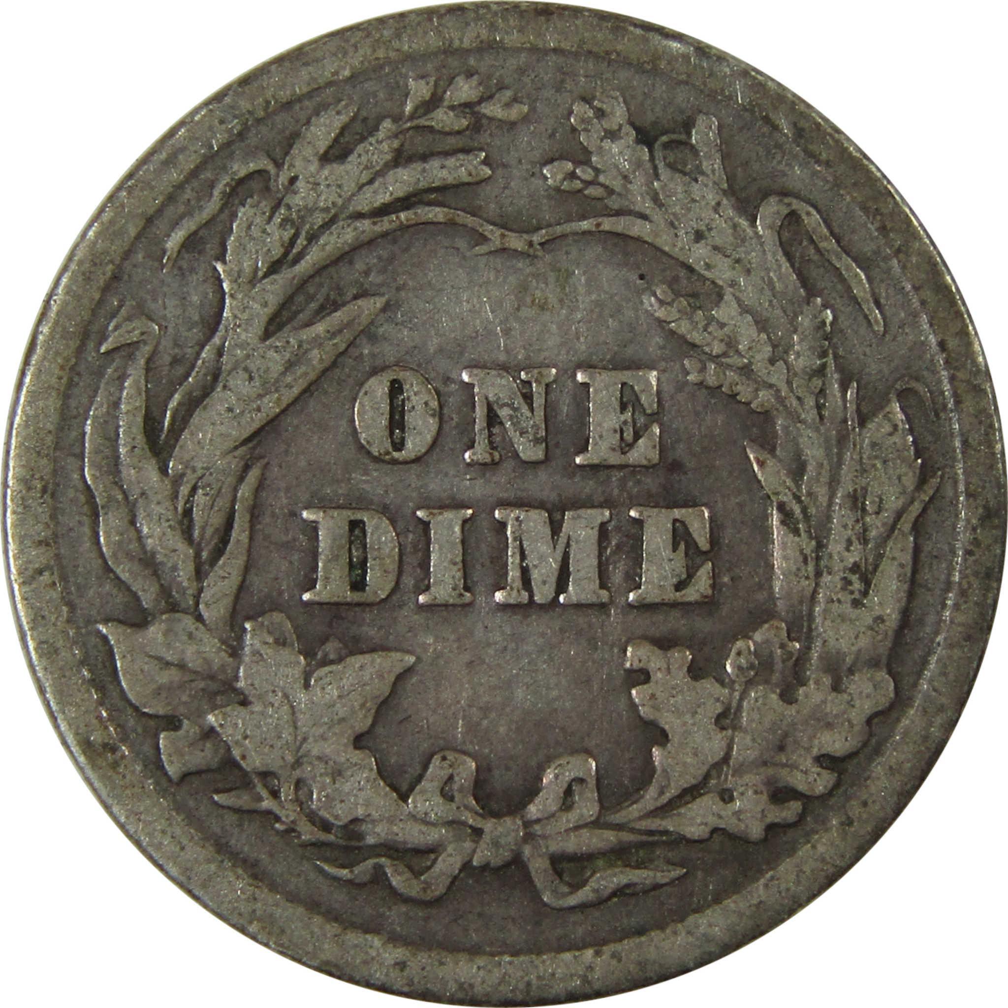 1912 Barber Silver Dime F Fine Details 10c Coin Collectible SKU:CP1041