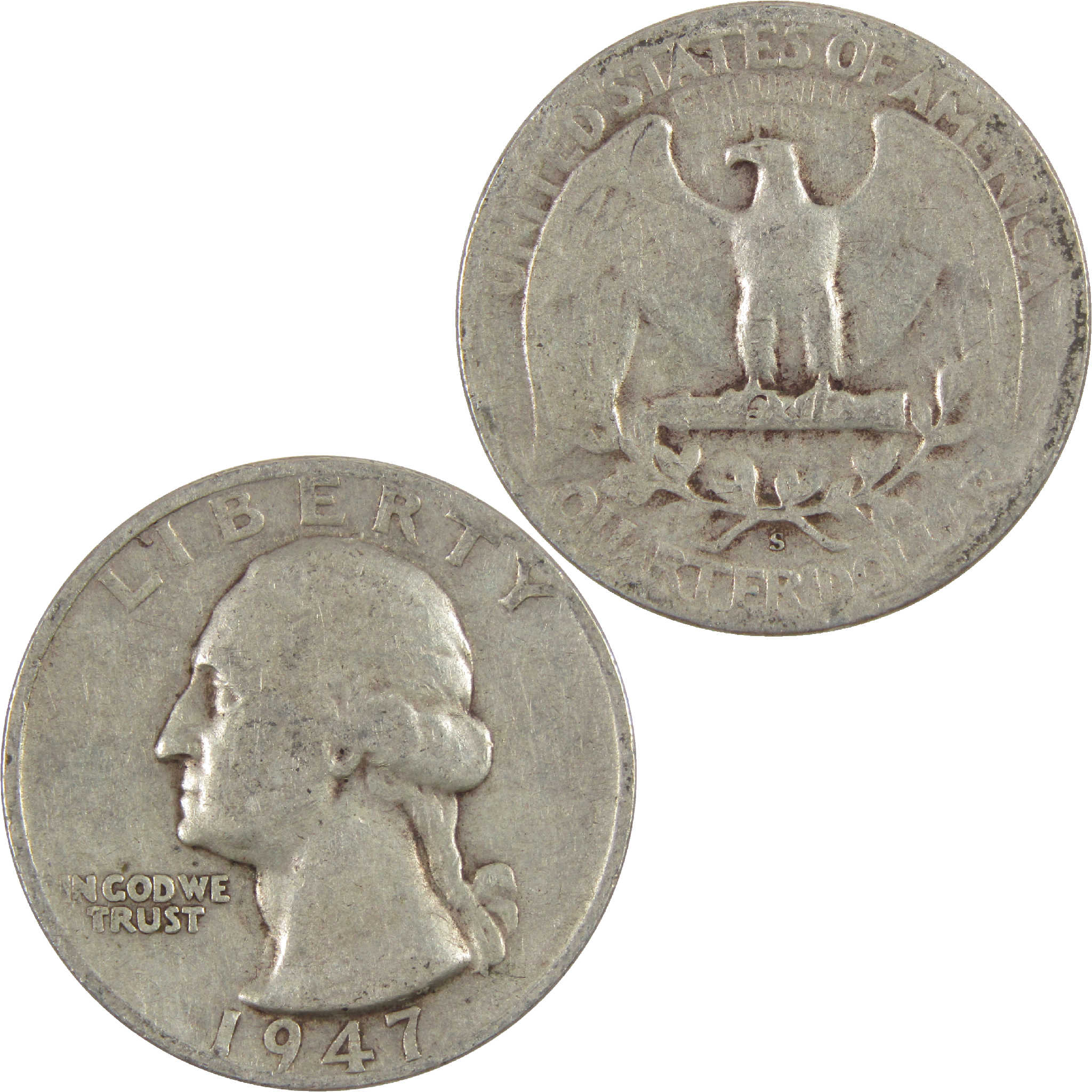 1947 S Washington Quarter G Good Silver 25c Coin