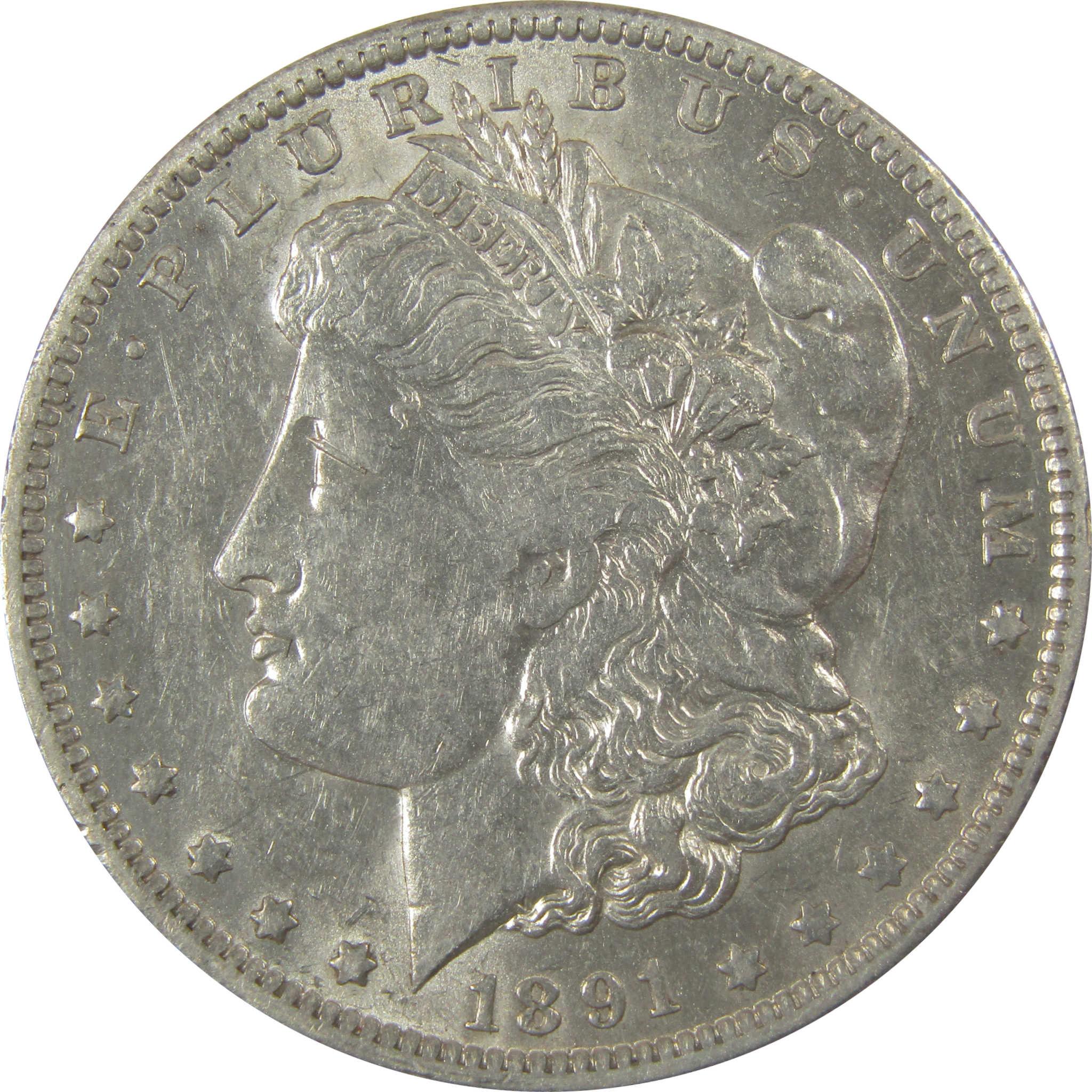1891 O Morgan Silver Dollar AU About Uncirculated $1 Coin SKU:I25300 - Morgan coin - Morgan silver dollar - Morgan silver dollar for sale - Profile Coins & Collectibles