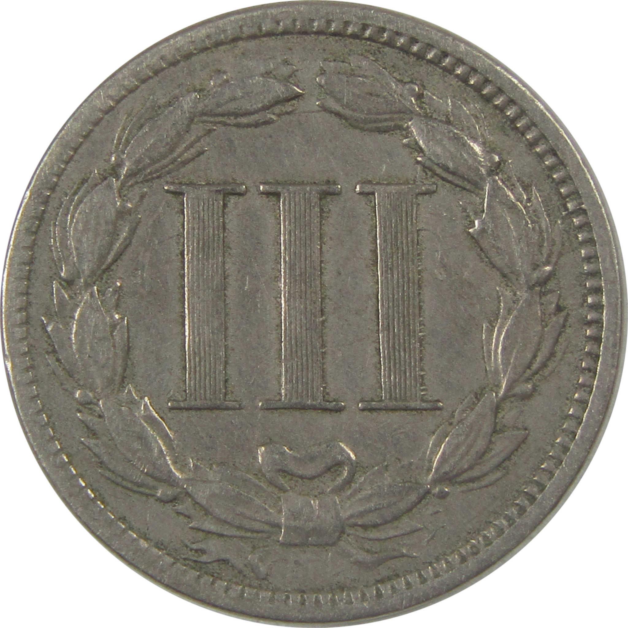 1868 Nickel Three Cent Piece VF Very Fine 3c Coin SKU:I24792