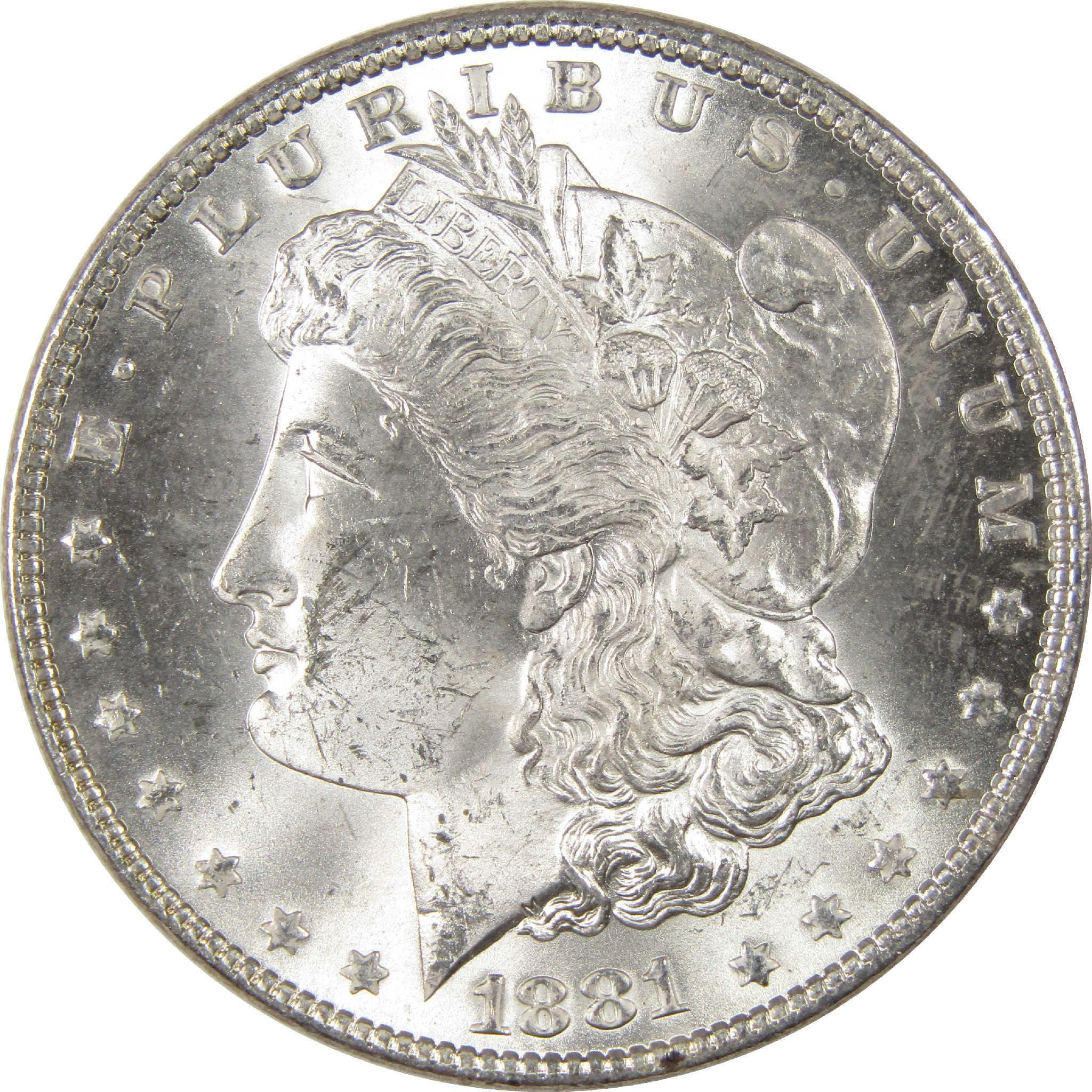 1881 Morgan Dollar Uncirculated Mint State Silver $1 Coin - Morgan coin - Morgan silver dollar - Morgan silver dollar for sale - Profile Coins & Collectibles