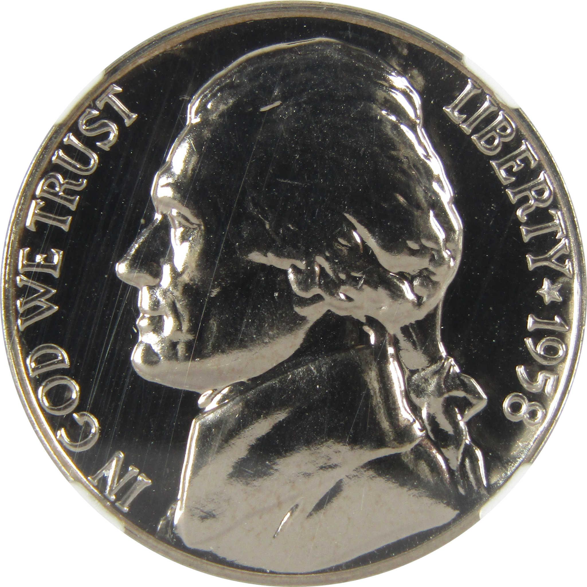 1958 Jefferson Nickel PF 68 NGC Proof 5c Coin Collectible SKU:I27113