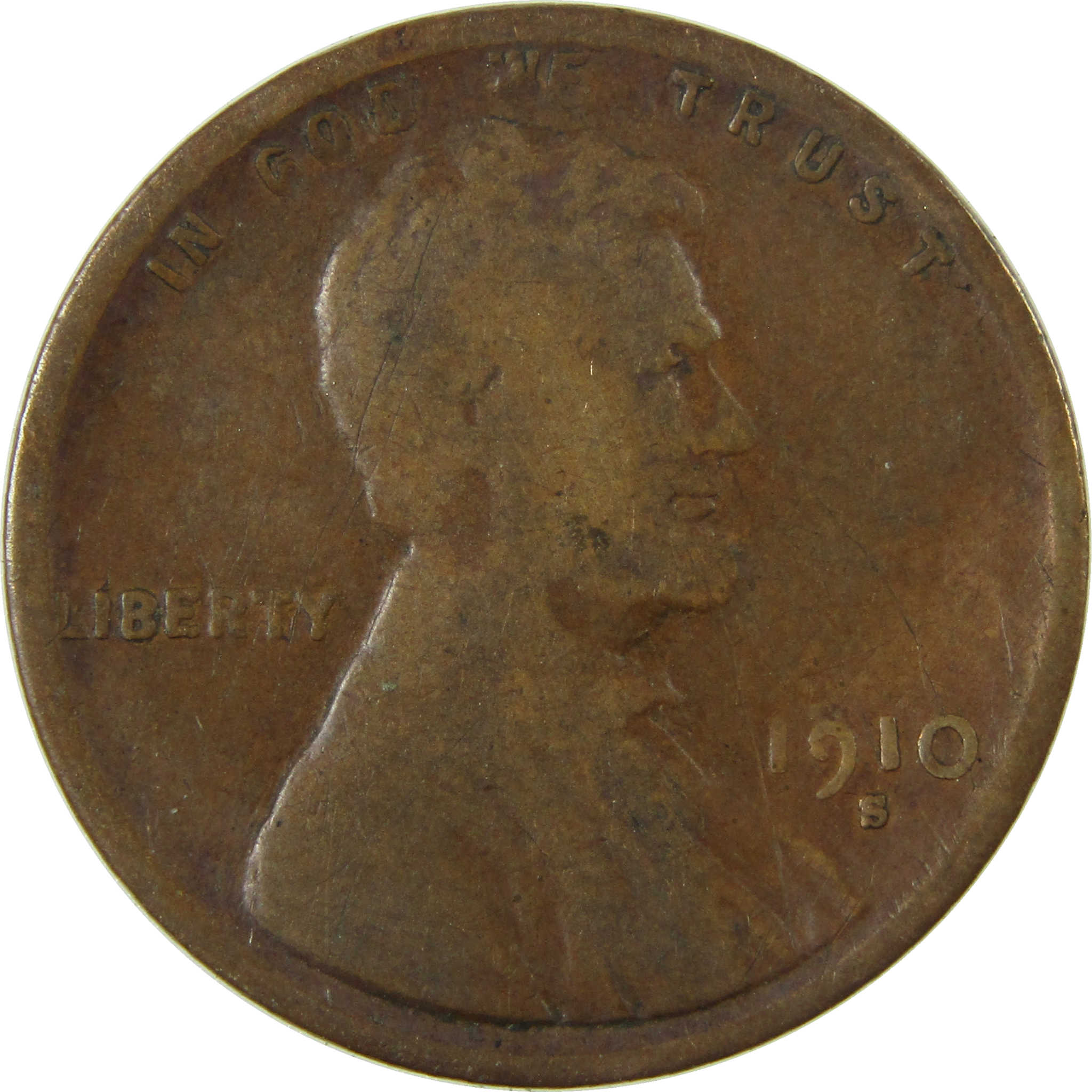 1910 S Lincoln Wheat Cent G Good Penny 1c Coin SKU:I26856