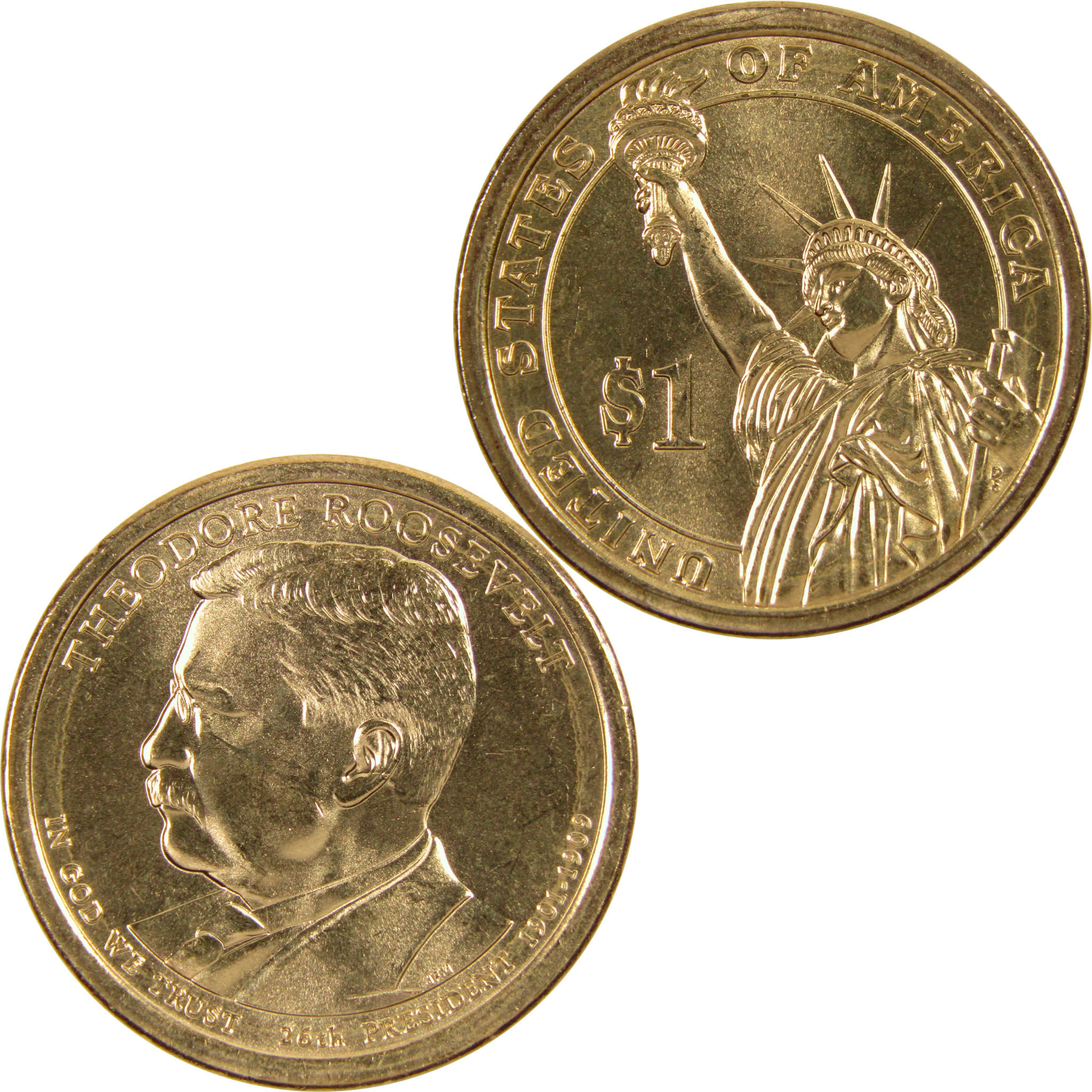 2013 D Theodore Roosevelt Presidential Dollar BU Uncirculated $1 Coin