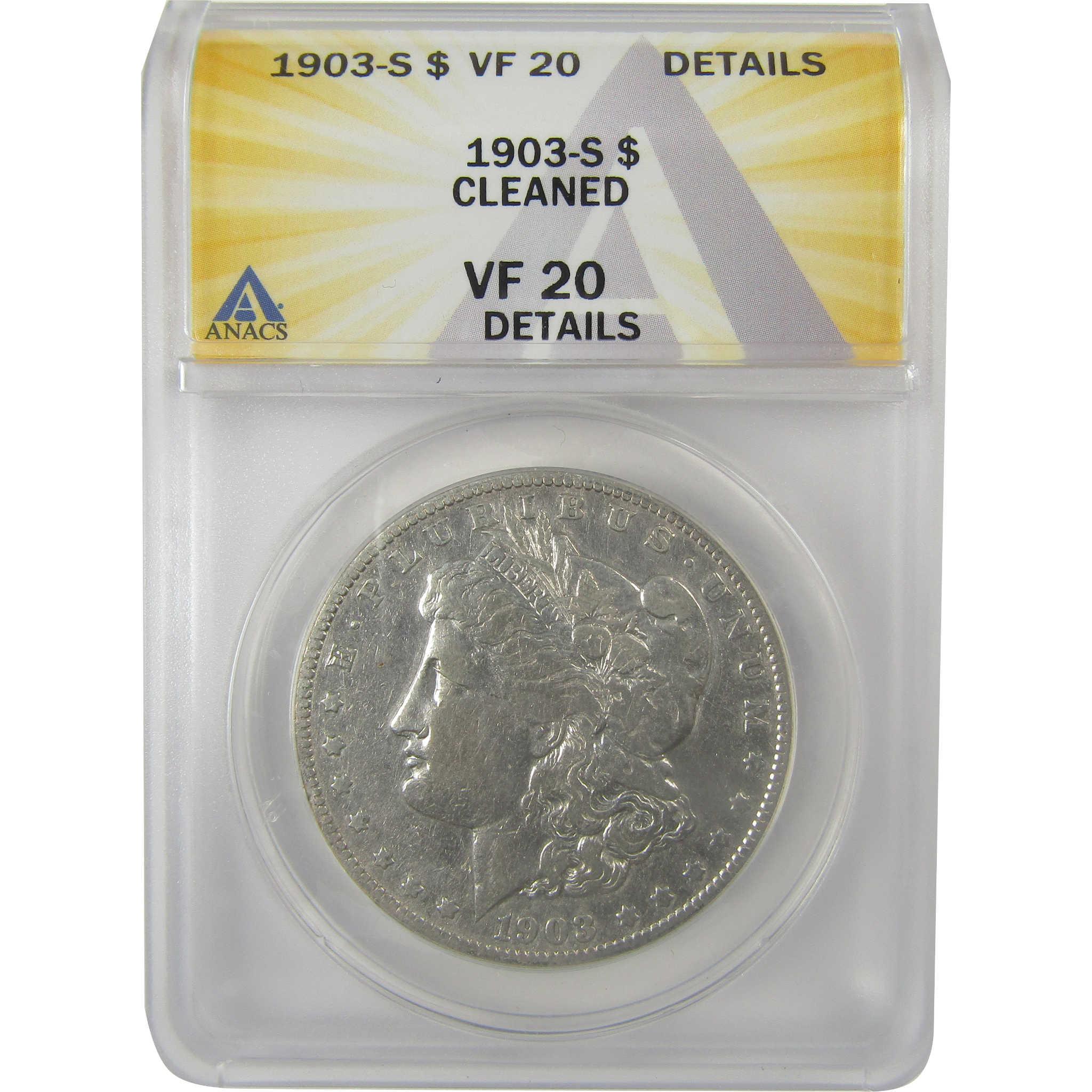 1903 S Morgan Dollar VF 20 Details ANACS Silver $1 Coin SKU:I21710 - Morgan coin - Morgan silver dollar - Morgan silver dollar for sale - Profile Coins & Collectibles