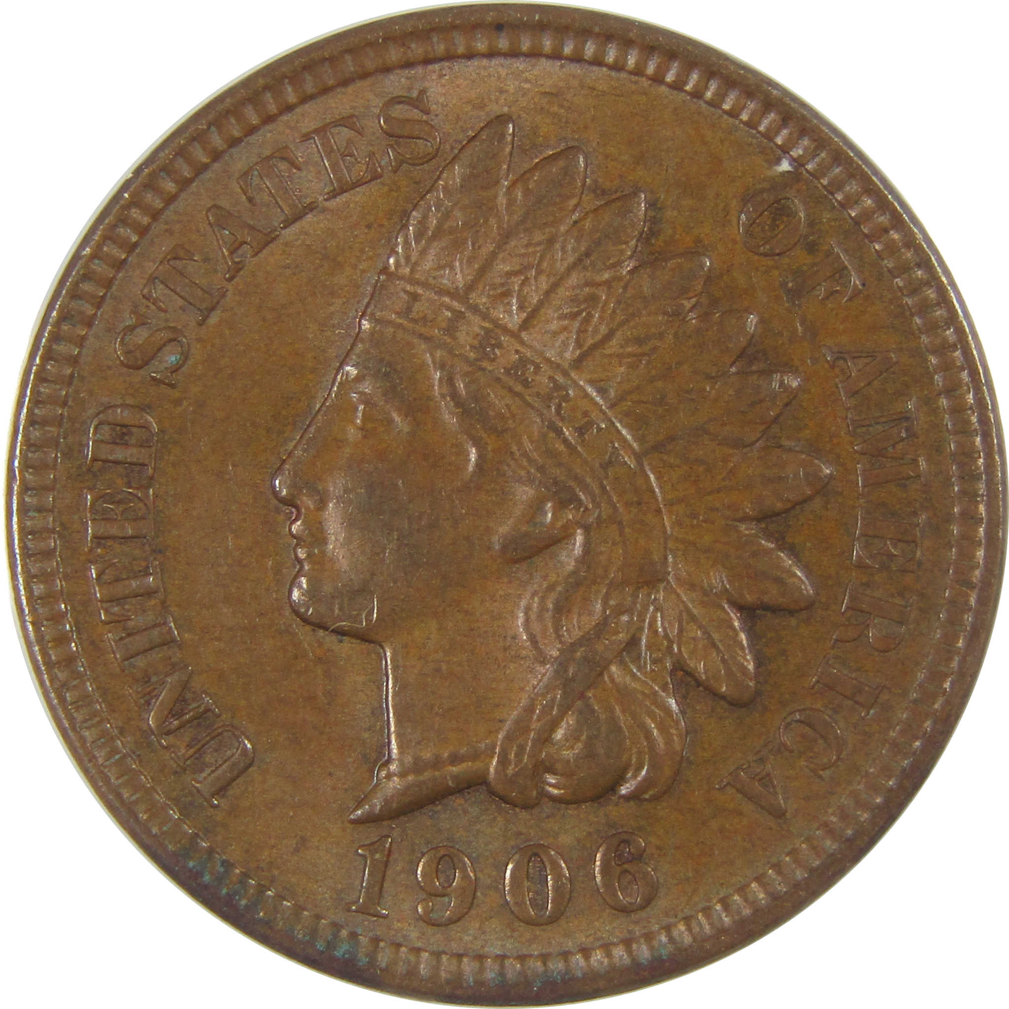 1906 Indian Head Cent AU 53 ANACS Penny 1c Coin SKU:I23014