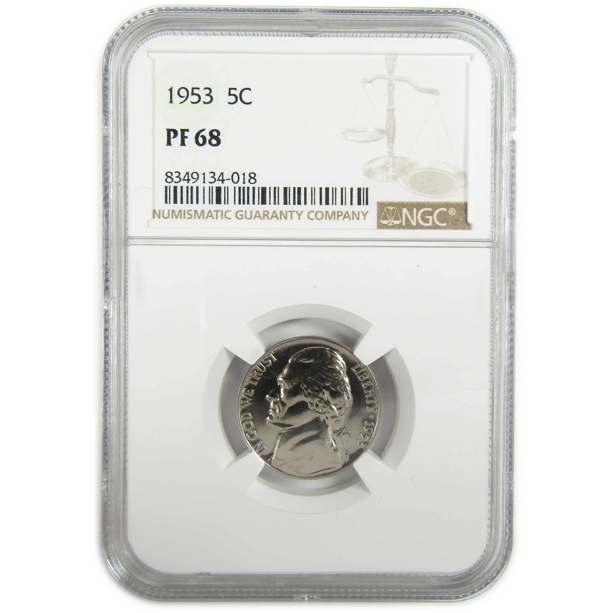 1953 Jefferson Nickel PF 68 NGC Proof 5c Coin Collectible SKU:I27366