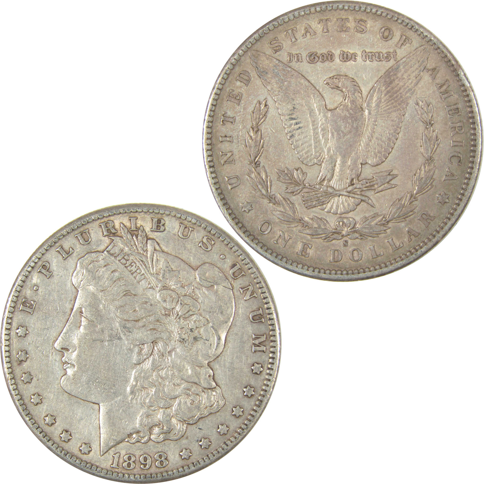 1898 S Morgan Dollar XF EF Extremely Fine Silver $1 Coin SKU:I22562 - Morgan coin - Morgan silver dollar - Morgan silver dollar for sale - Profile Coins & Collectibles