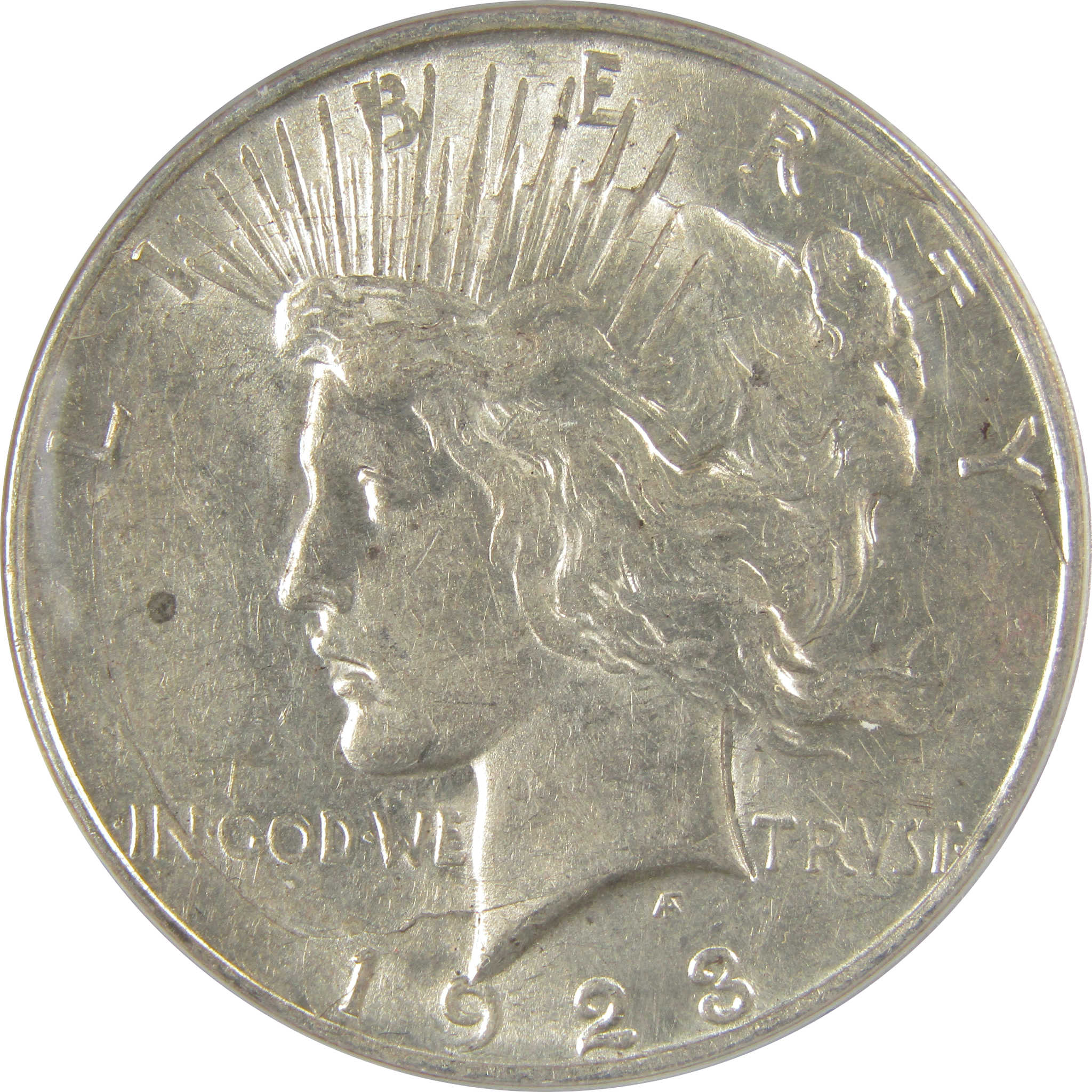 1923 D Peace Dollar AU 55 Details ANACS Silver $1 Coin SKU:I20353