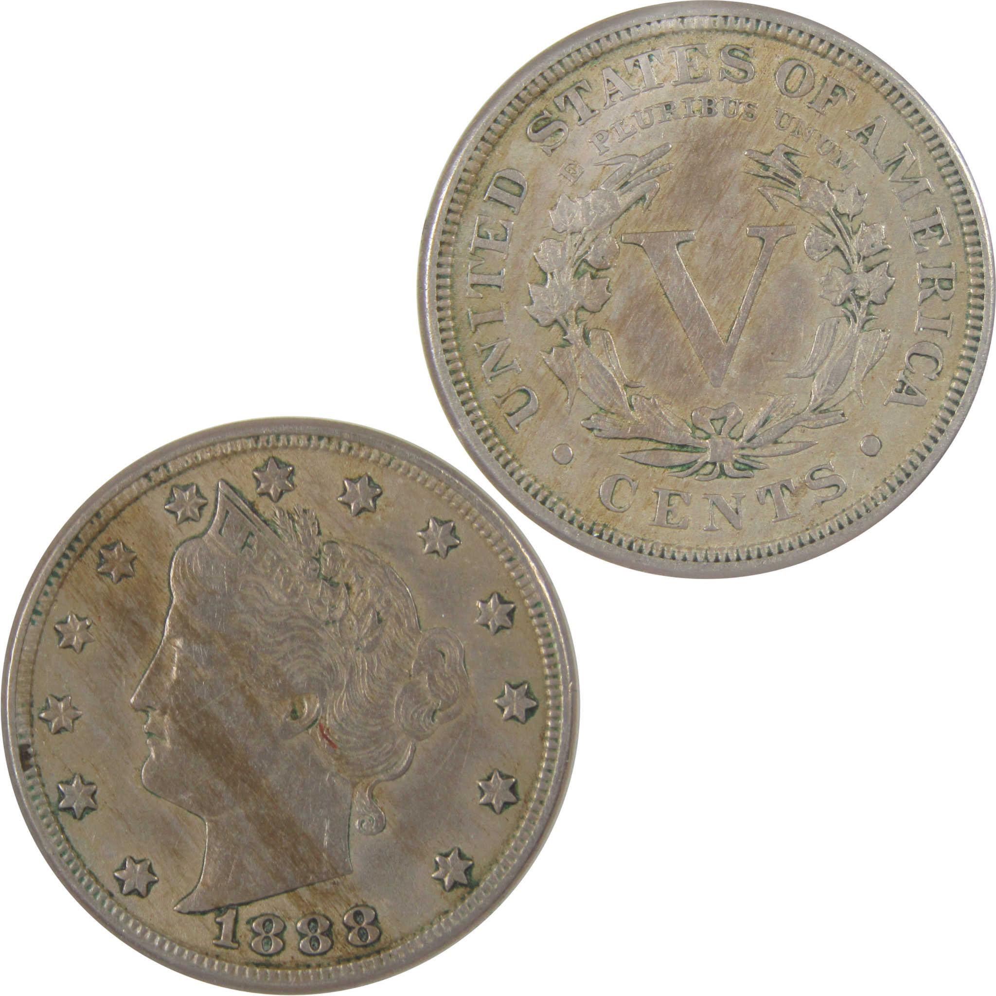 1888 Liberty Head V Nickel AU About Uncirculated 5c Coin SKU:I18852