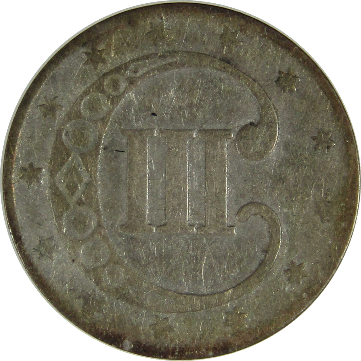1852 Silver Three Cent Piece VG Very Good Trime 3c Coin SKU:I28504