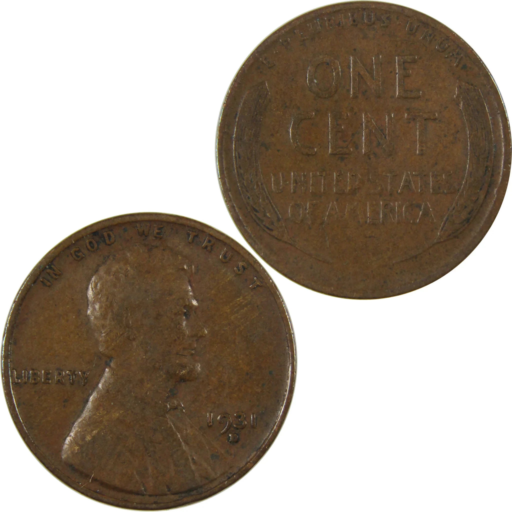 1931 D Lincoln Wheat Cent F Fine Penny 1c Coin Collectible SKU:I26807