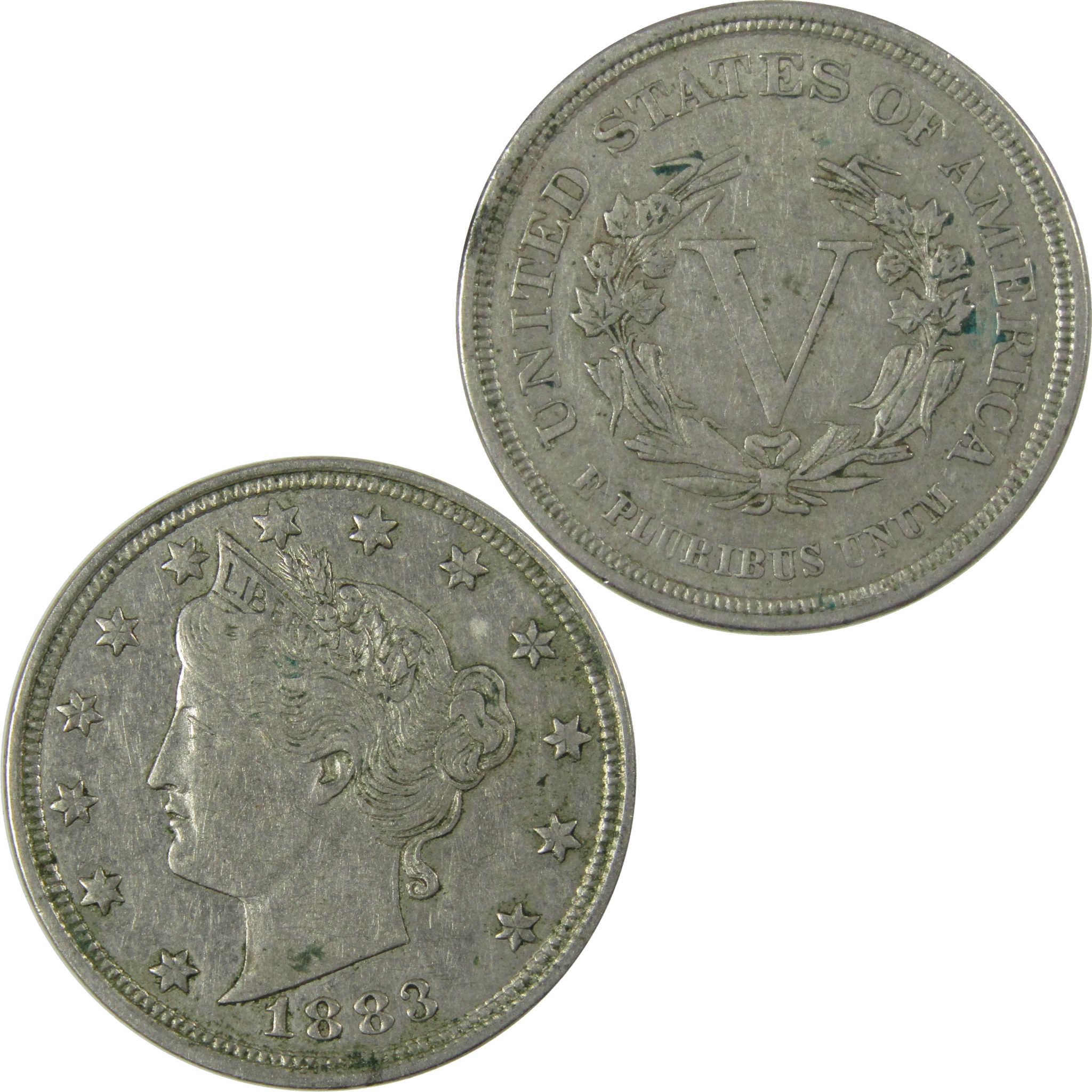1883 No Cents Liberty Head V Nickel XF EF Extremely Fine SKU:I26985