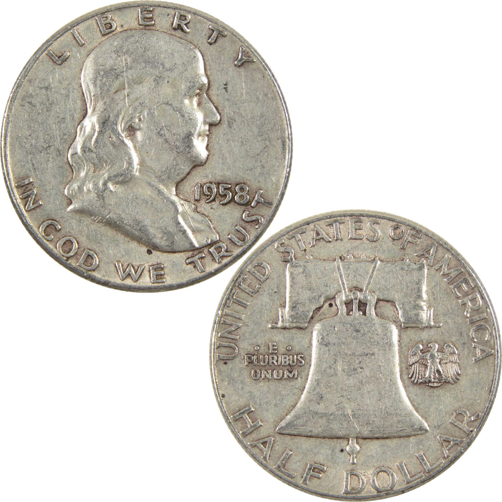 1958 Franklin Half Dollar G Good Silver 50c Coin