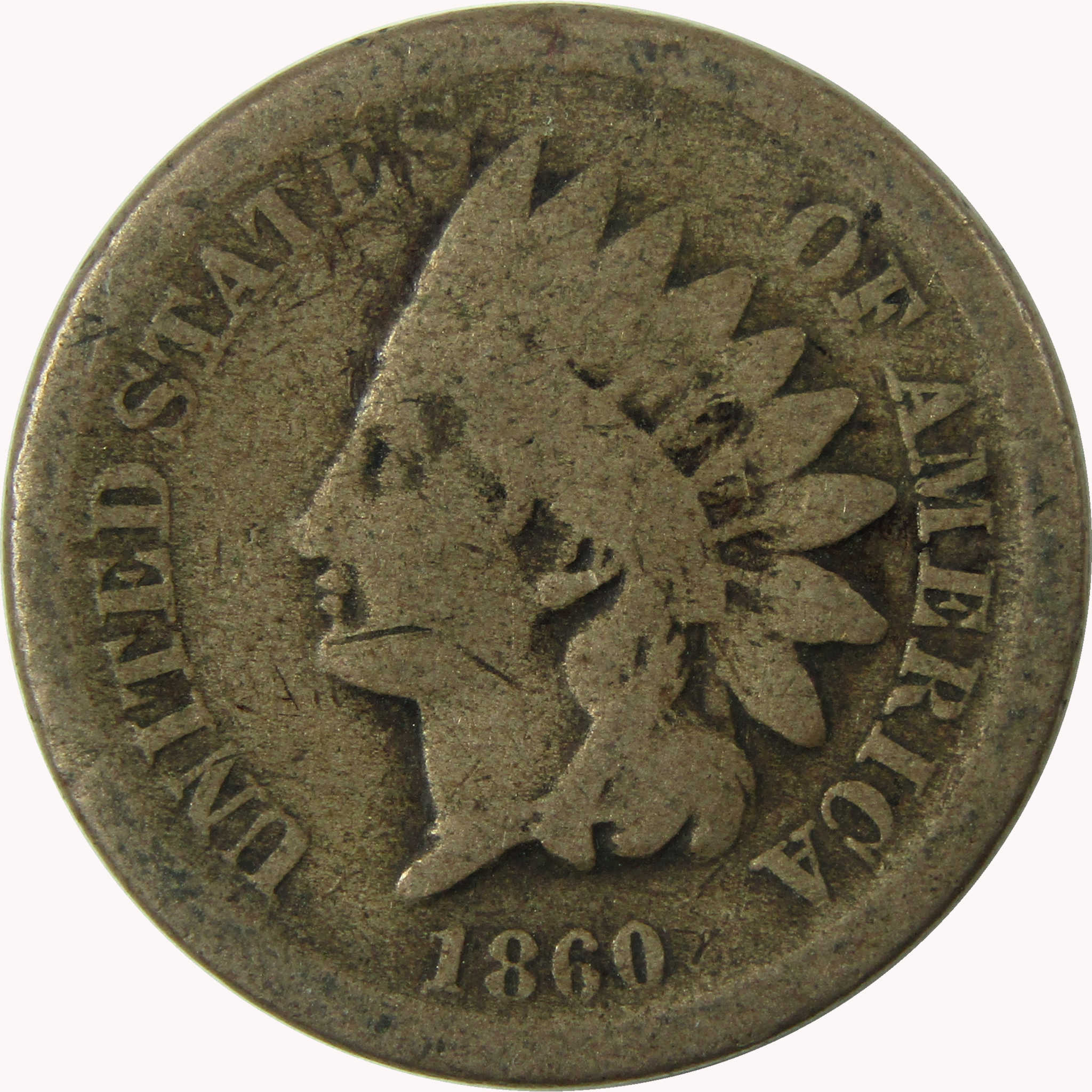 1860 Indian Head Cent G Good Penny 1c Coin Collectible SKU:CP1246