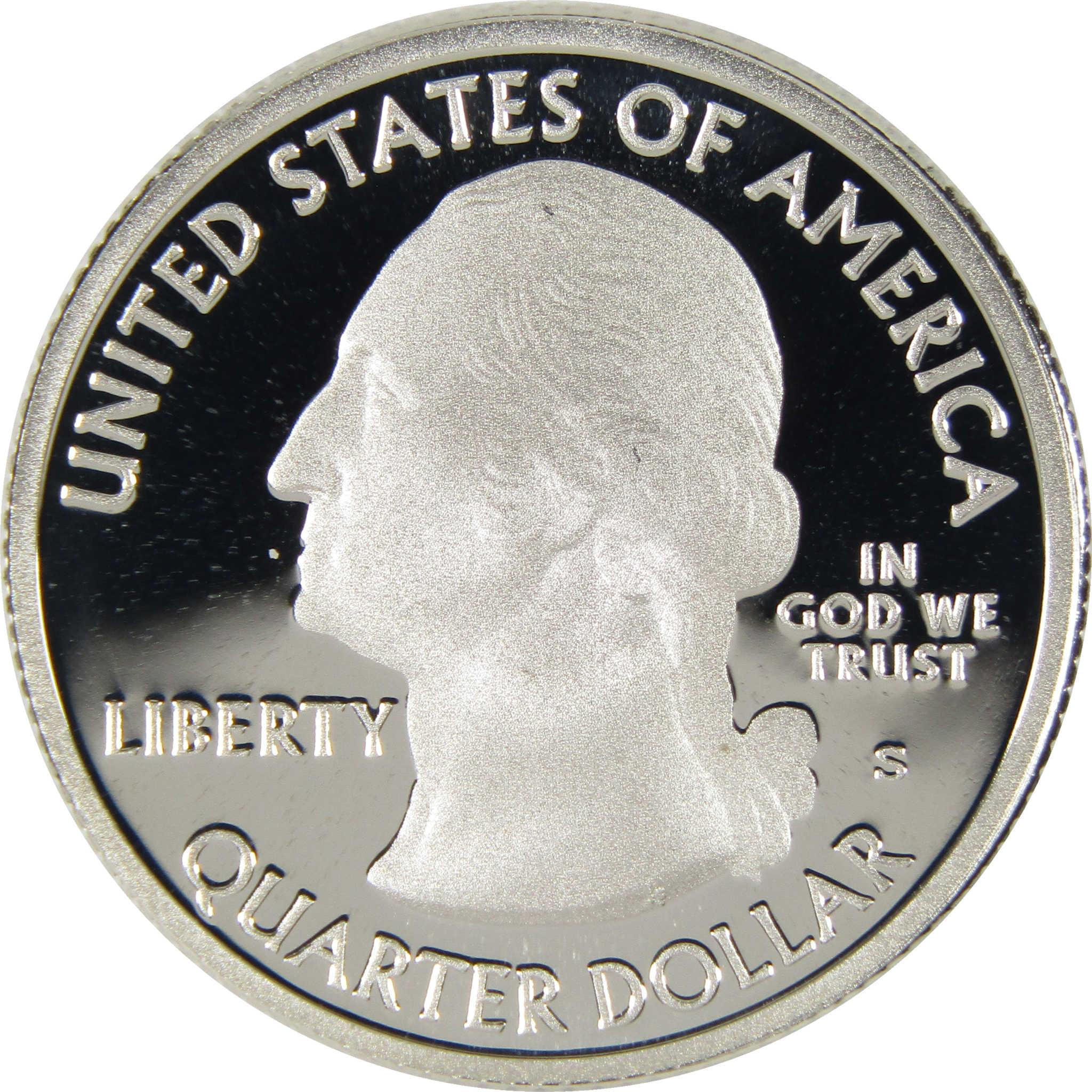 Proof United States quarter dollar coin with Washington profile, collectible currency