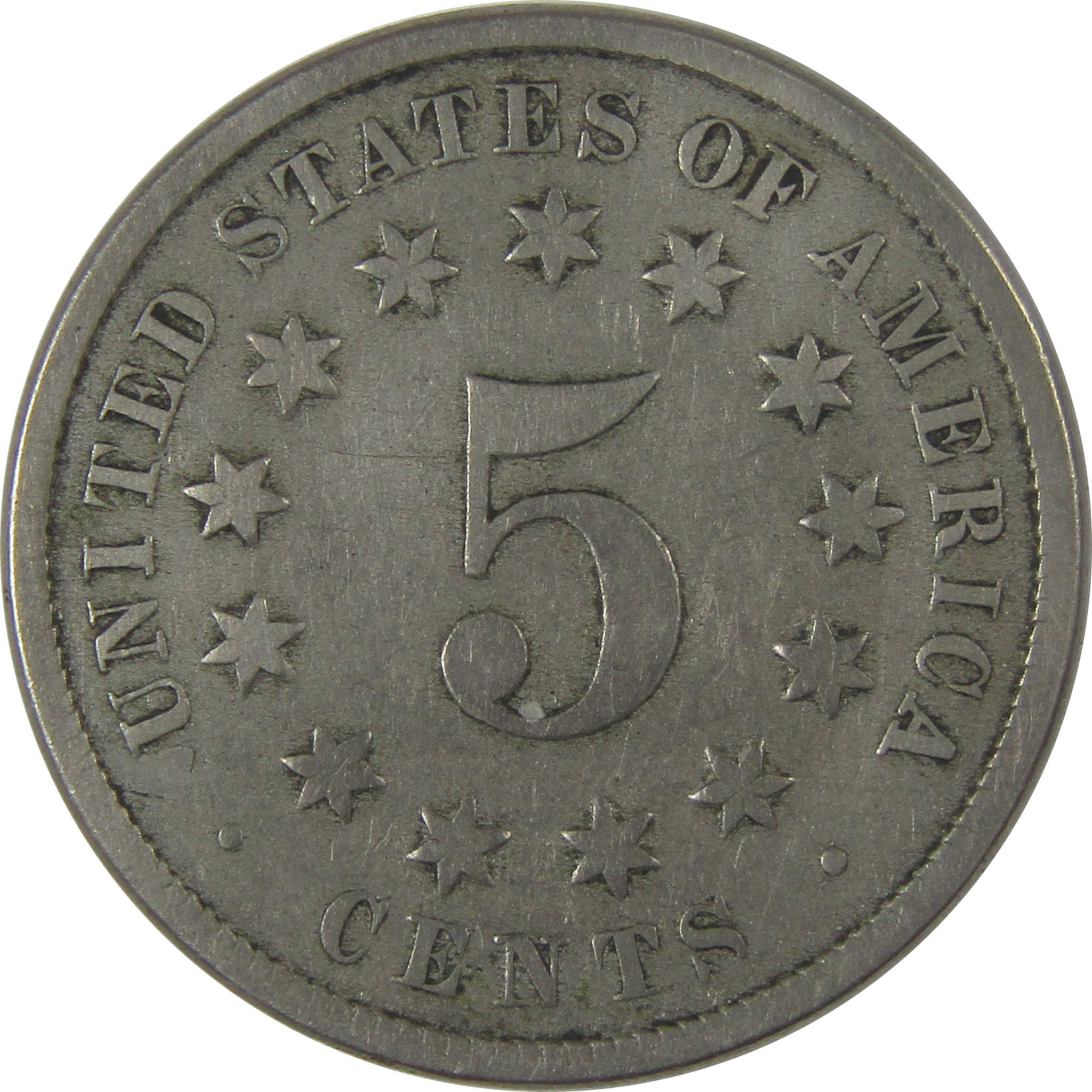 1873 Open 3 Shield Nickel VG Very Good Details 5c Coin SKU:I23188