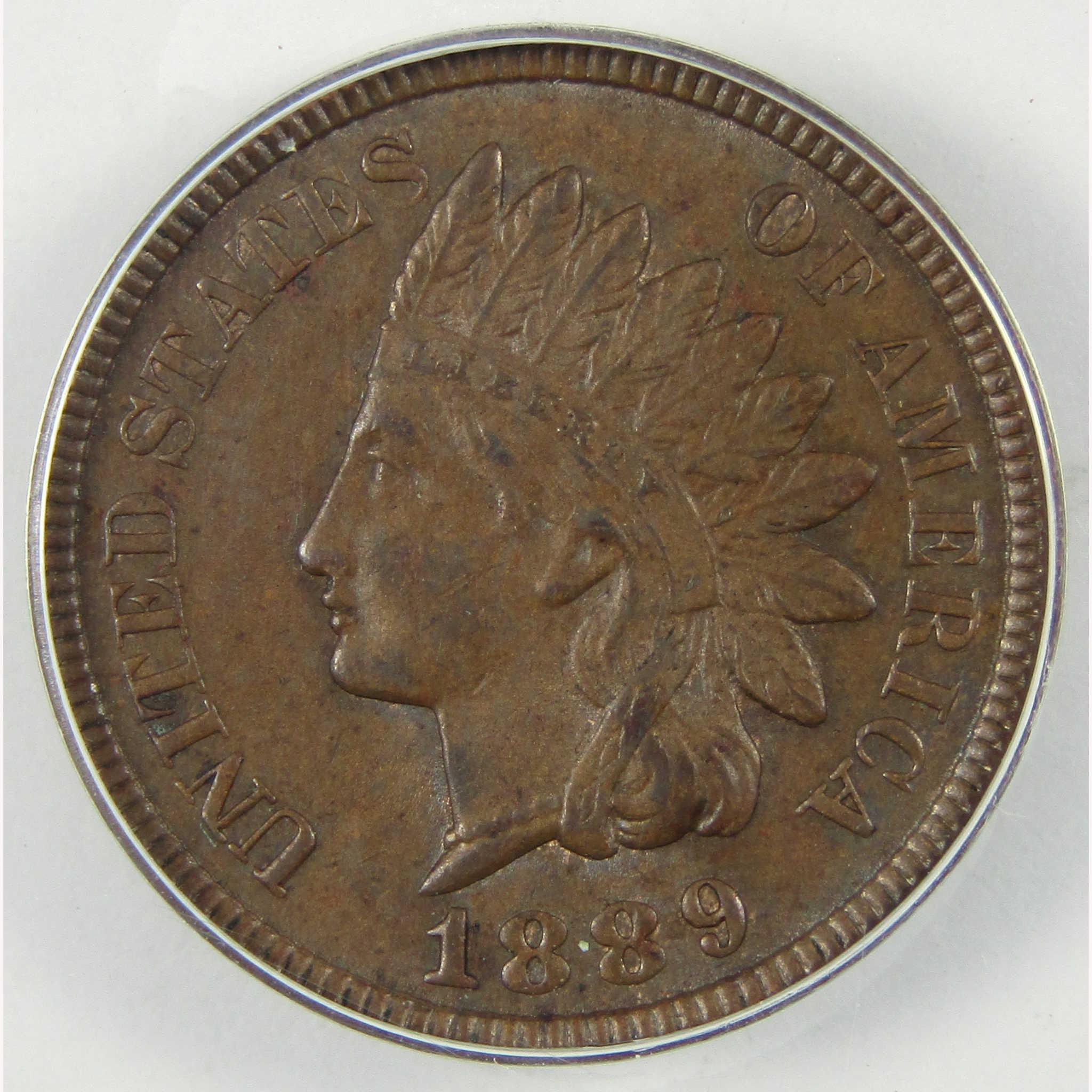 1889 Indian Head Cent MS 60 Details ANACS Penny Uncirculated SKU:CP847