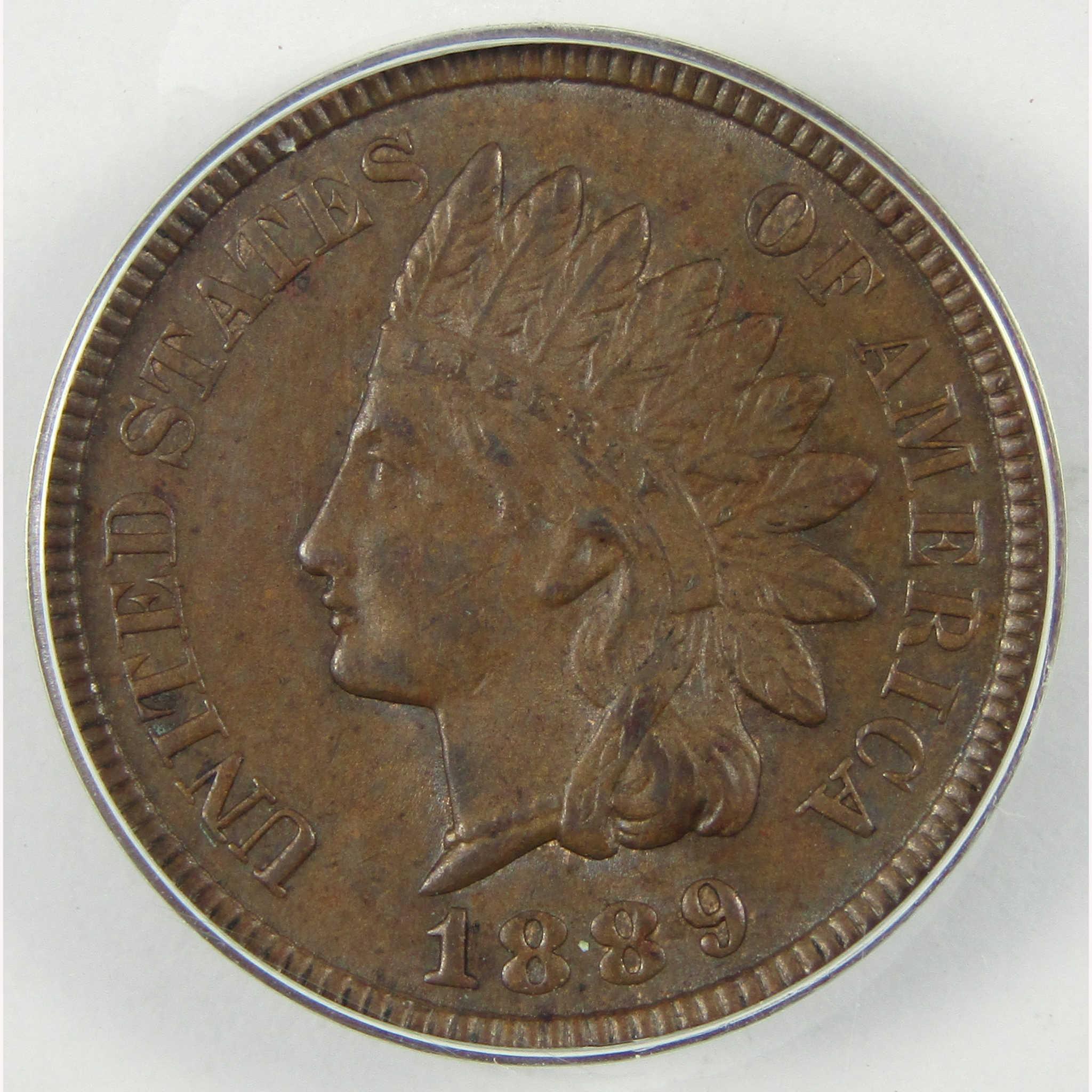 1889 Indian Head Cent MS 60 Details ANACS Penny Uncirculated SKU:CP847