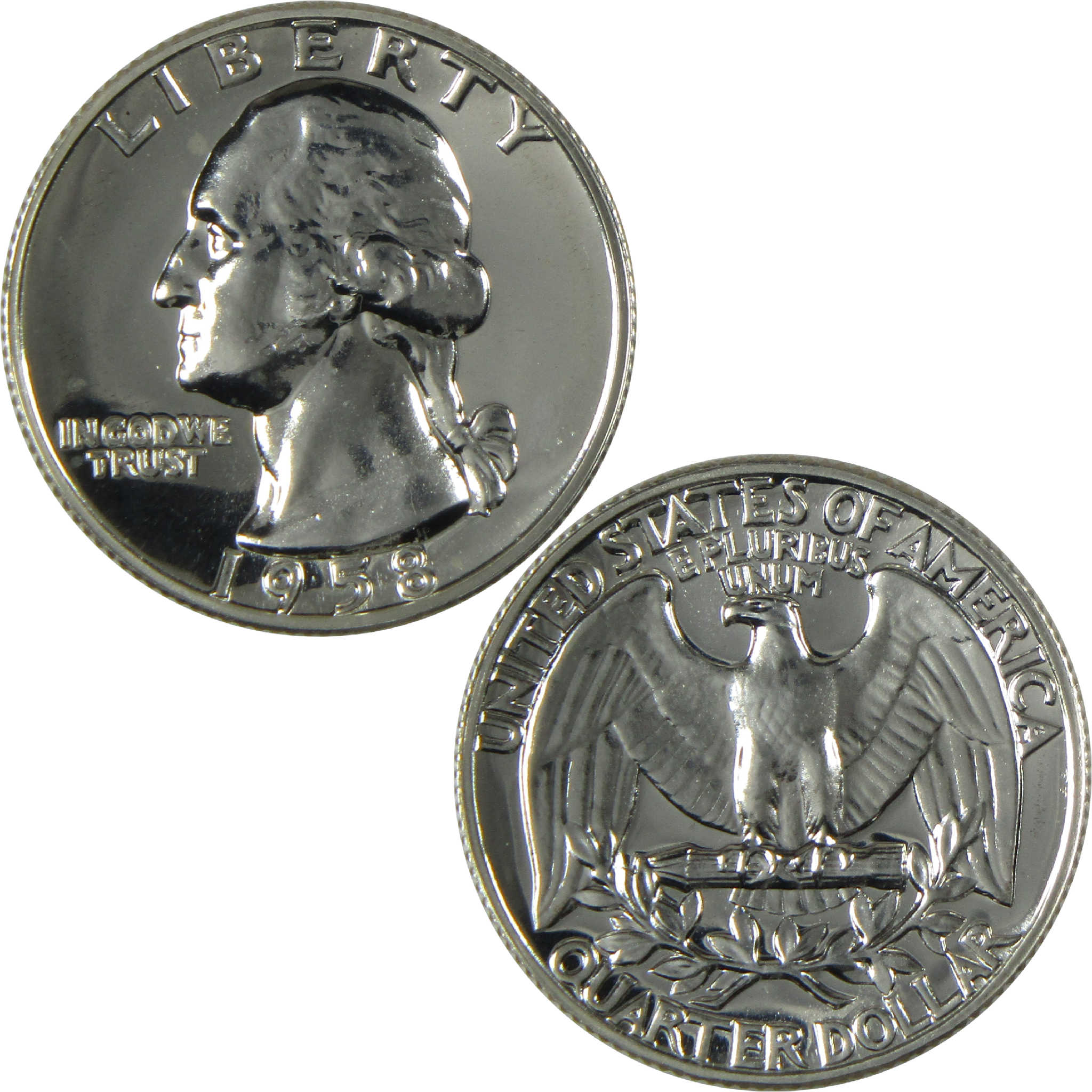 1958 Washington Silver Quarter Proof 25c Coin Collectible