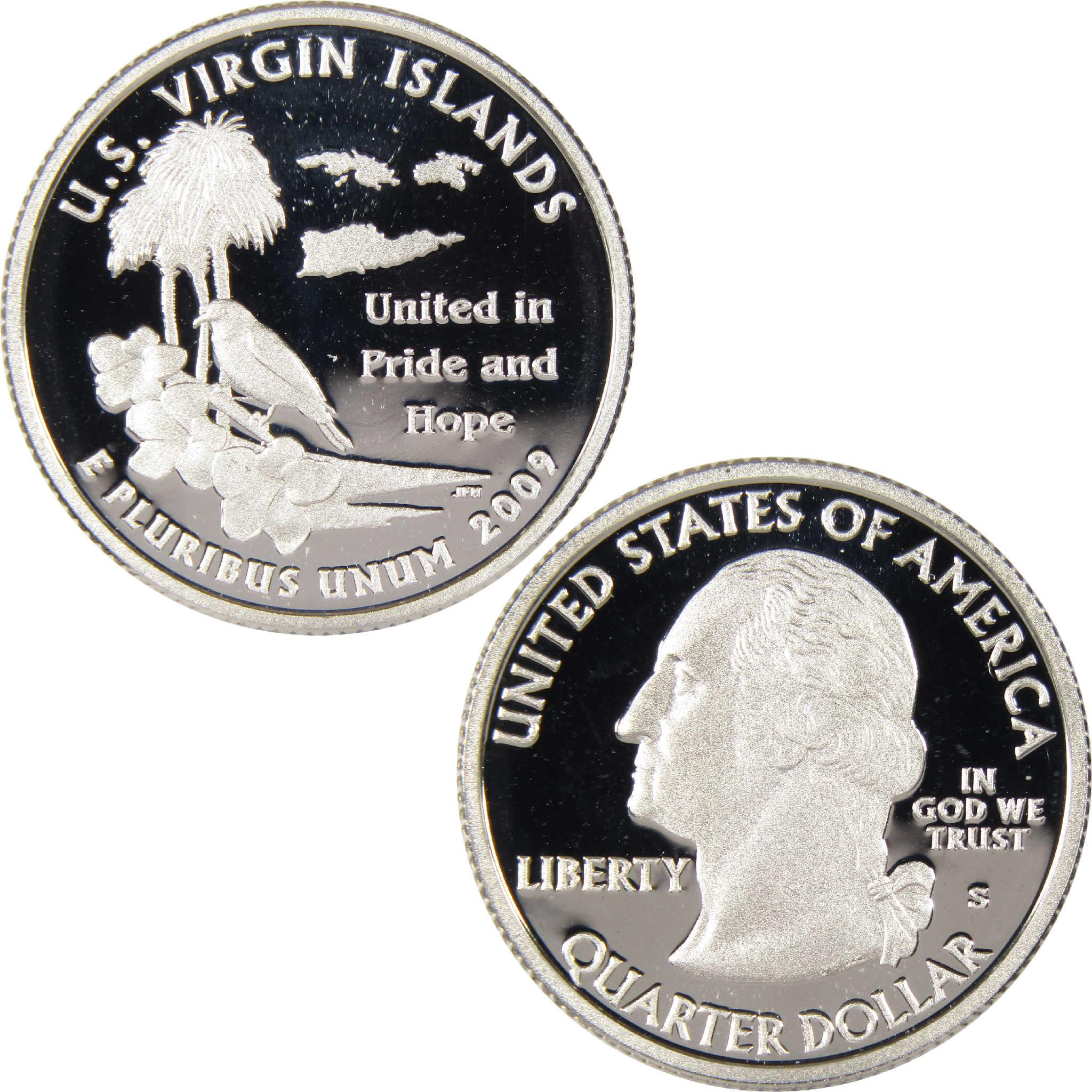 2009 S U.S. Virgin Island DC & US Territories Quarter Silver Proof 25c