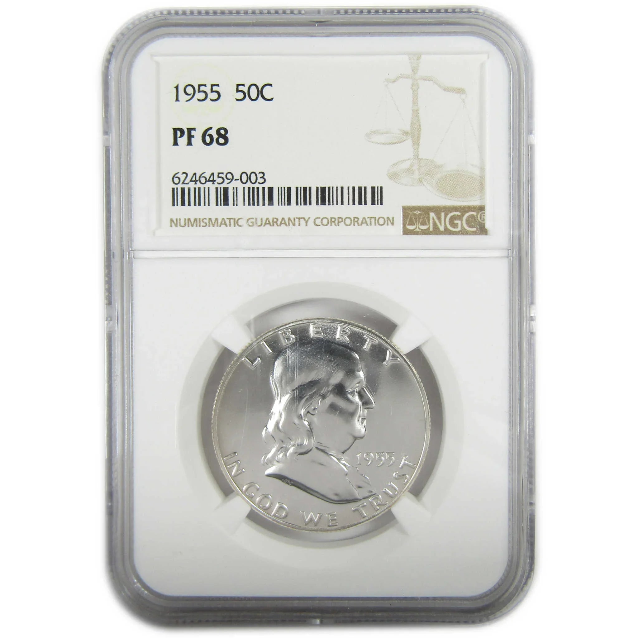 1955 Franklin Silver Half Dollar PF 68 NGC Proof 50c Coin SKU:I27399