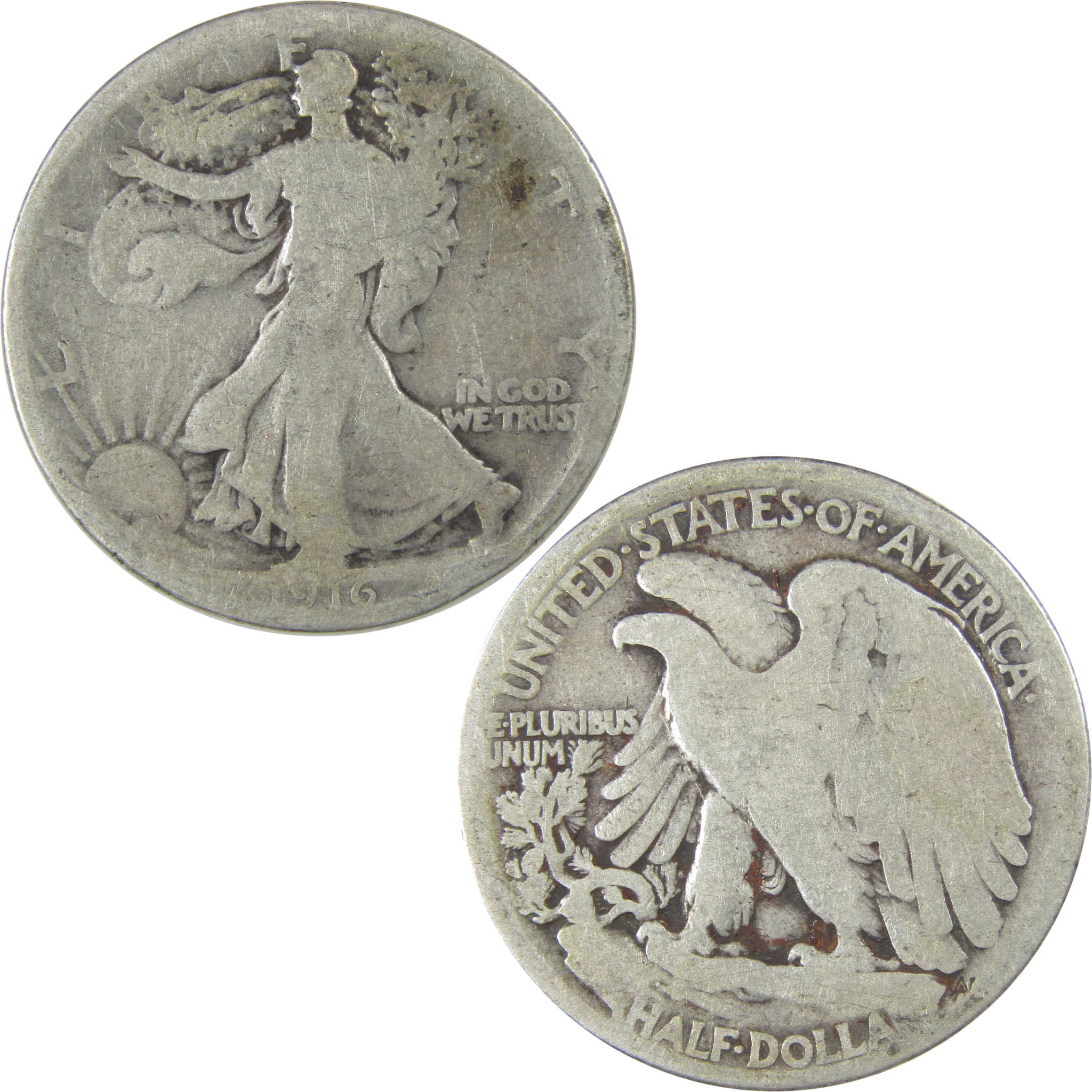 1916 Liberty Walking Half Dollar G Good Silver 50c Coin SKU:CP13