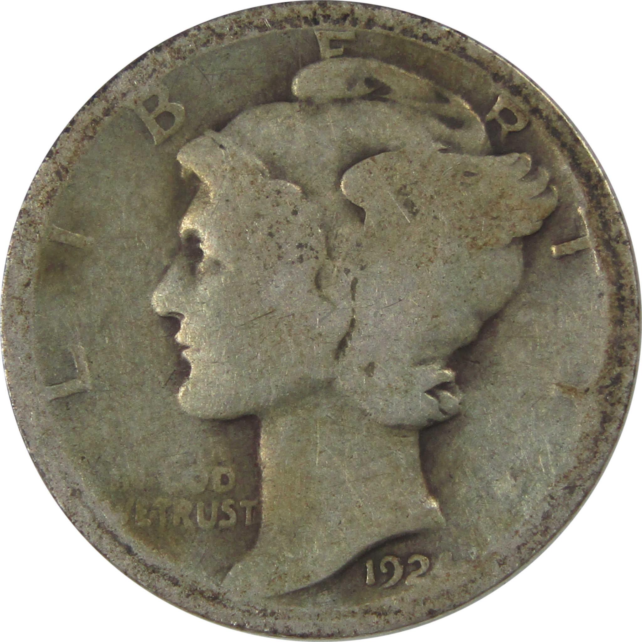 1924 D Mercury Silver Dime AG About Good 10c Coin SKU:I24380
