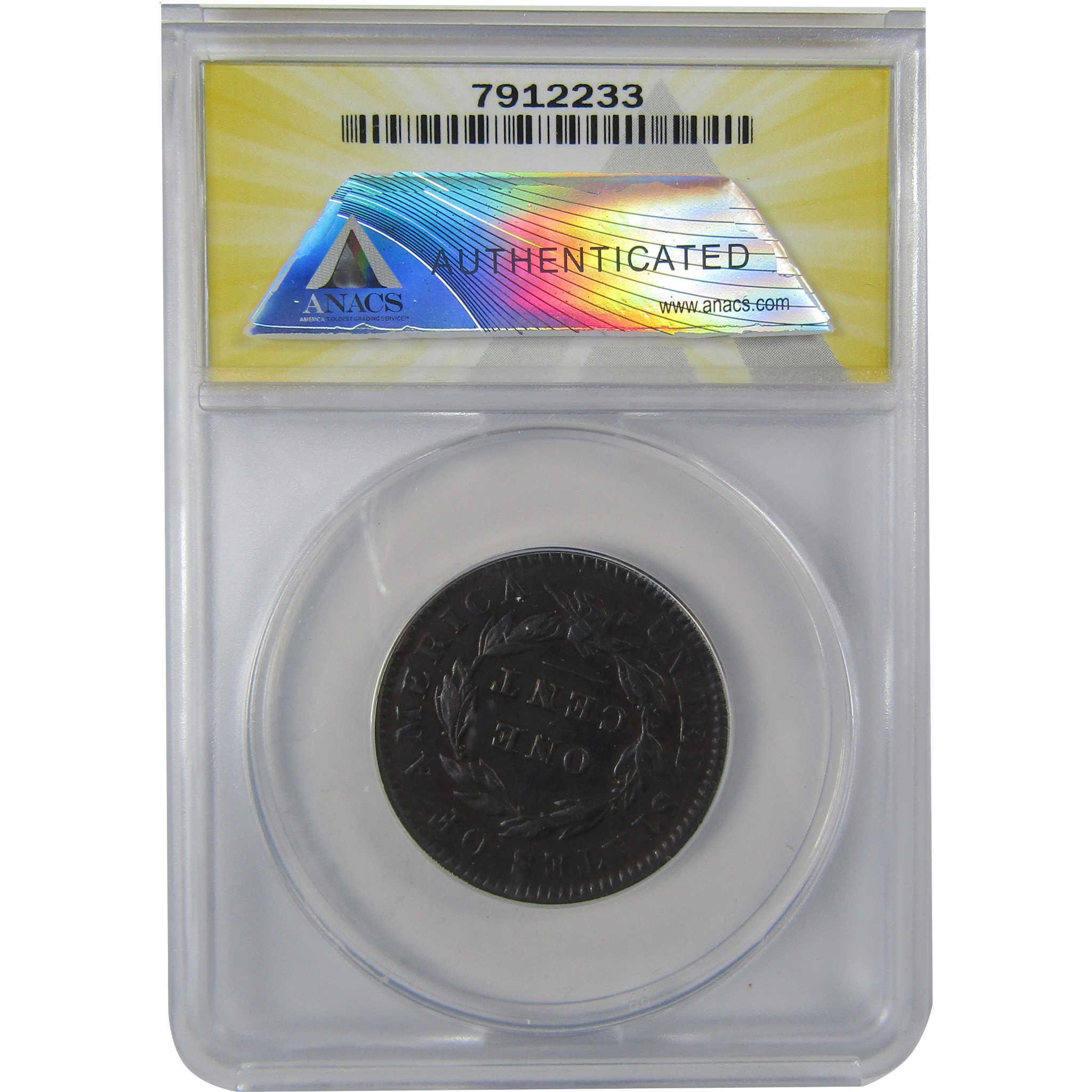 1834 Small 8 Large Stars Large Cent VF 30 Details ANACS SKU:CPC1141