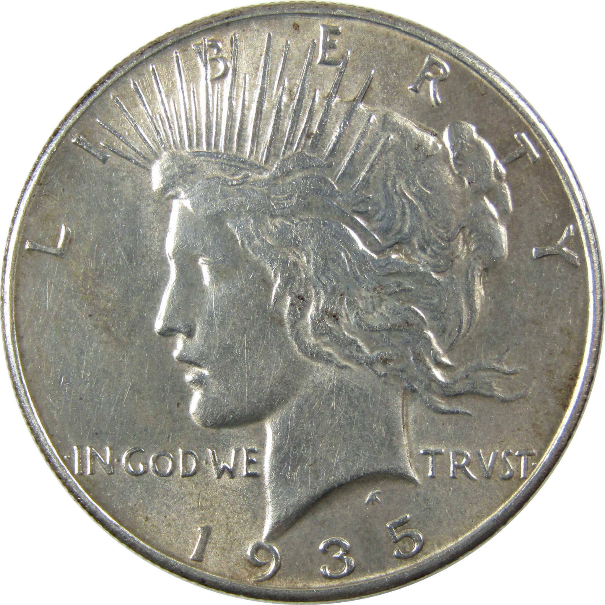 1935 Peace Silver Dollar AU About Uncirculated $1 Coin SKU:I24770