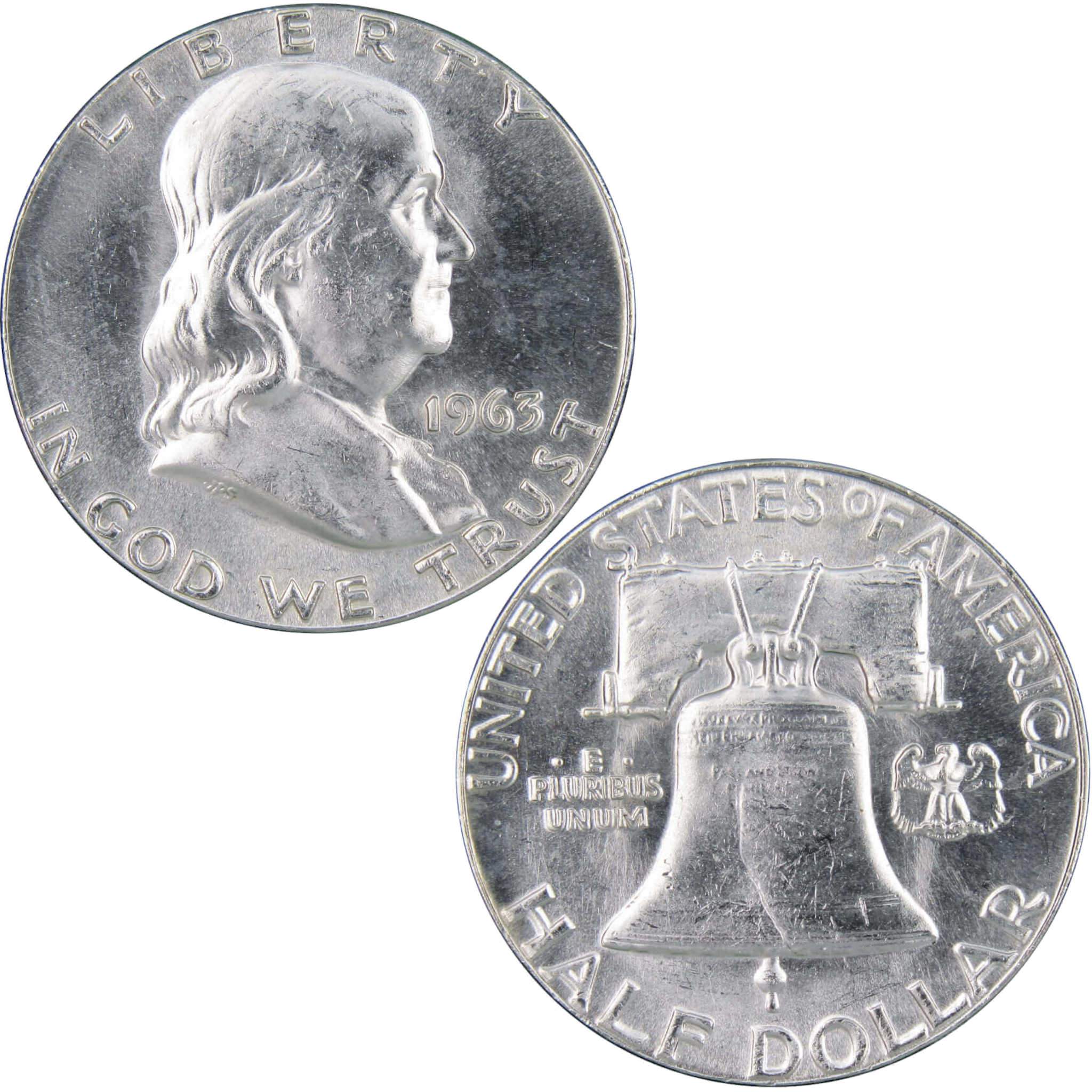 1963 Franklin Silver Half Dollar Uncirculated Mint State 50c Coin