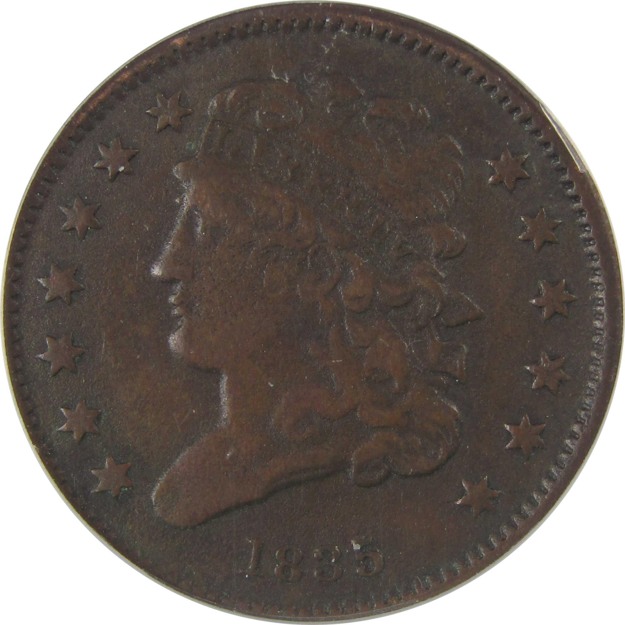 1835 Classic Head Half Cent VF 25 Details ANACS Copper SKU:CPC1133