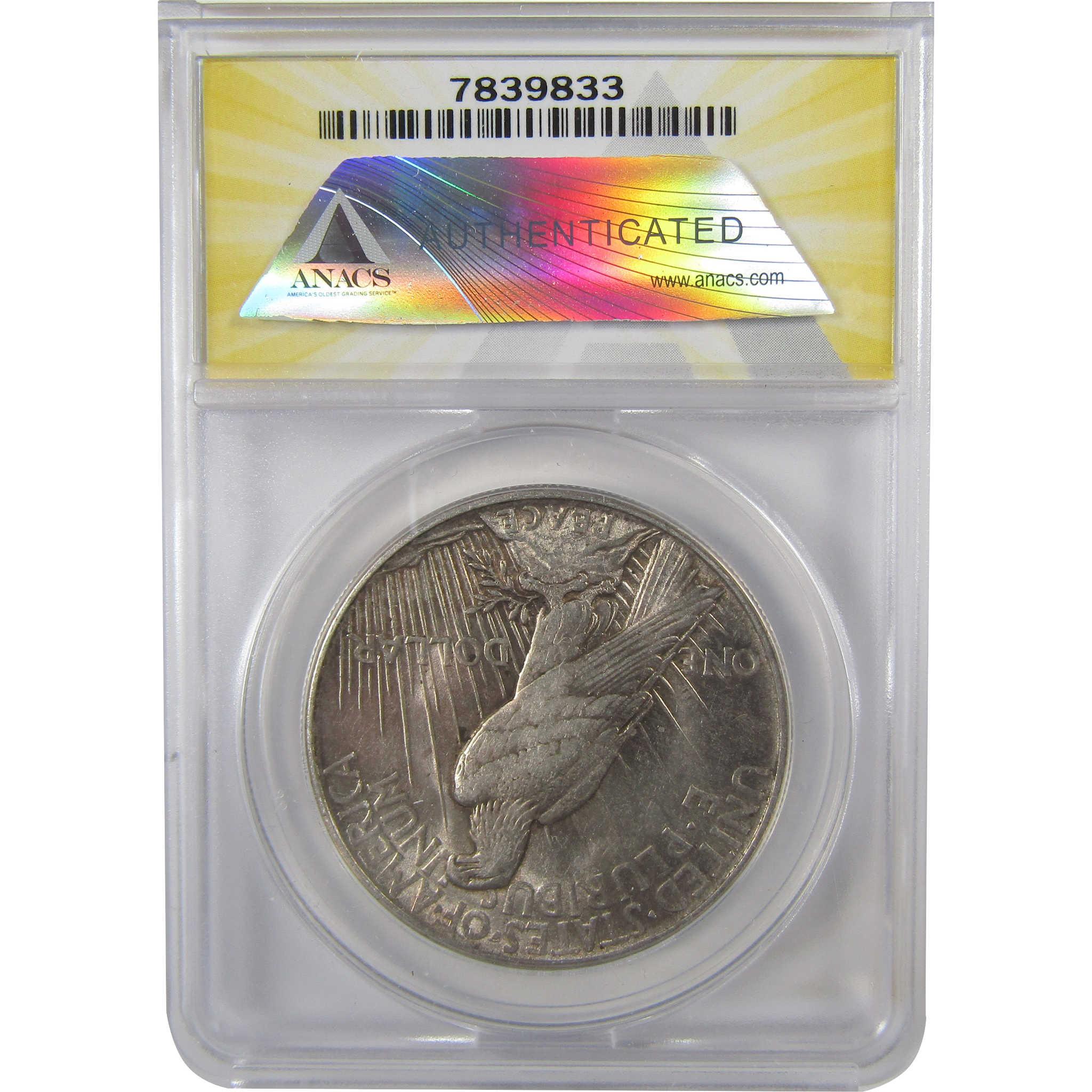 1921 High Relief Peace Silver Dollar AU 55 ANACS $1 Coin SKU:I25673