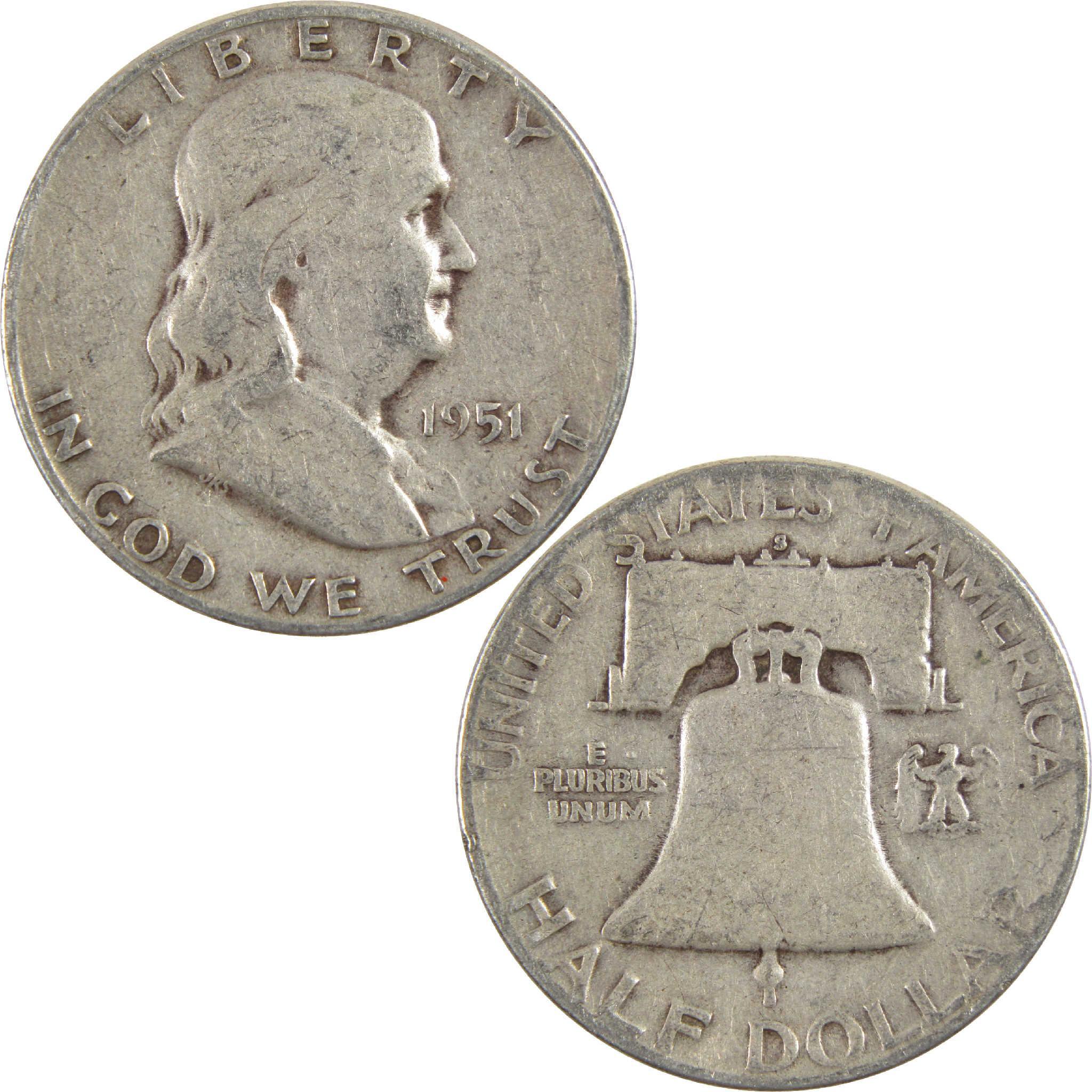1951 S Franklin Half Dollar G Good Silver 50c Coin