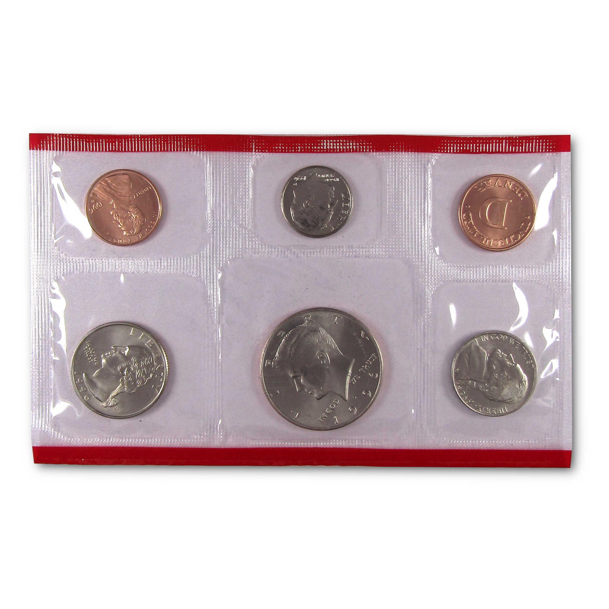 Uncirculated US coin set in plastic holder, collectible coins display, numismatic coins.