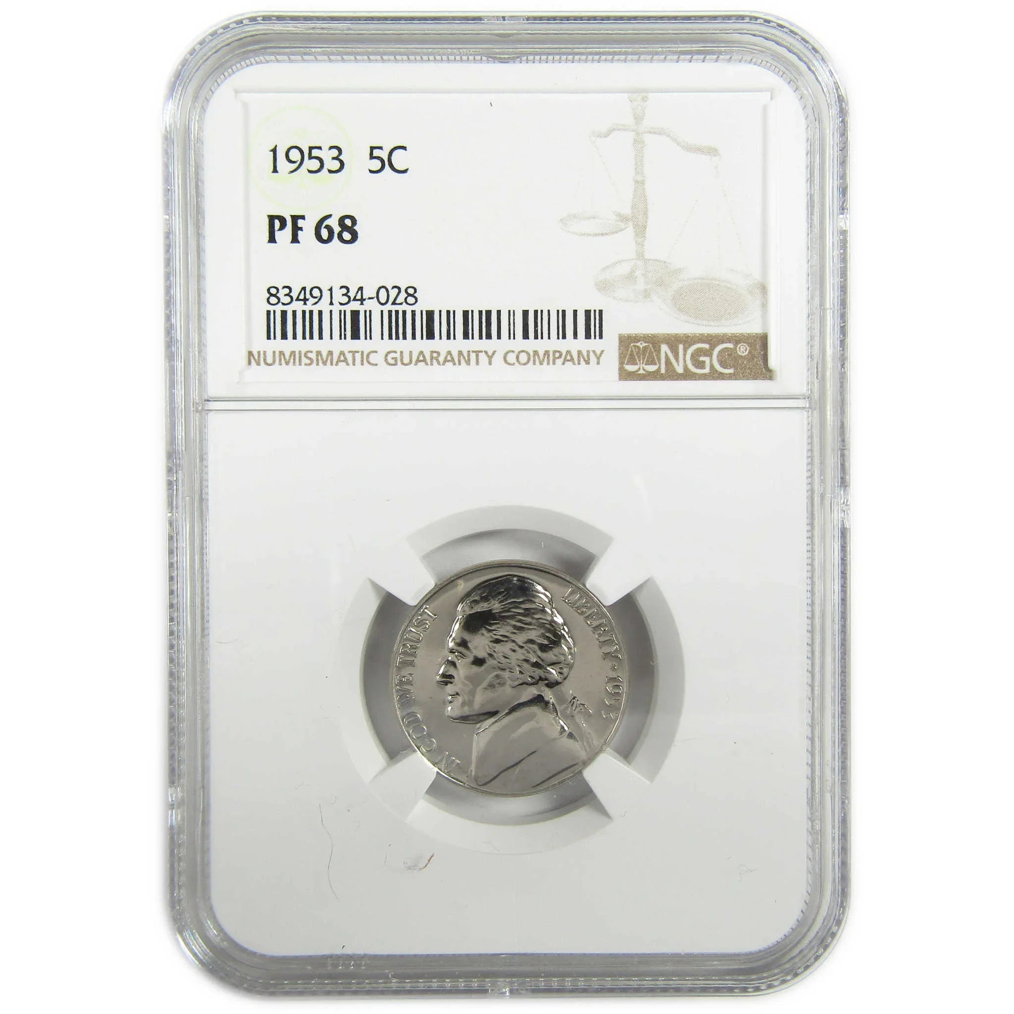 1953 Jefferson Nickel PF 68 NGC Proof 5c Coin Collectible SKU:I27350