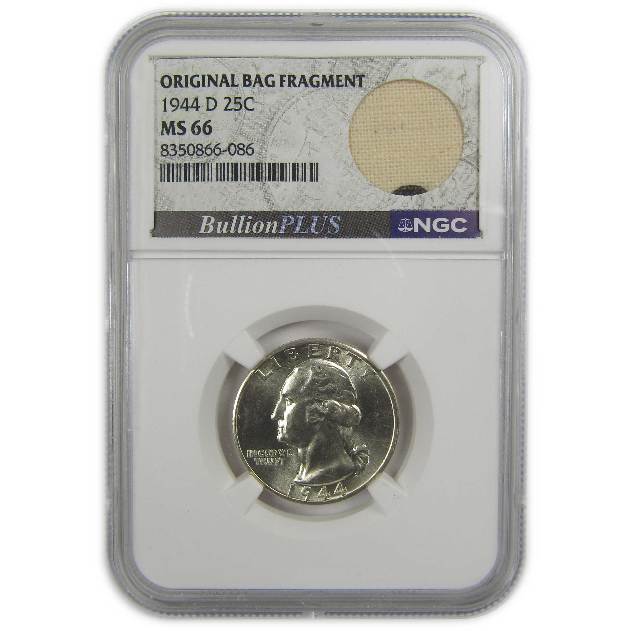 1944 D Washington Quarter MS 66 NGC Silver Bag Fragment SKU:I20501