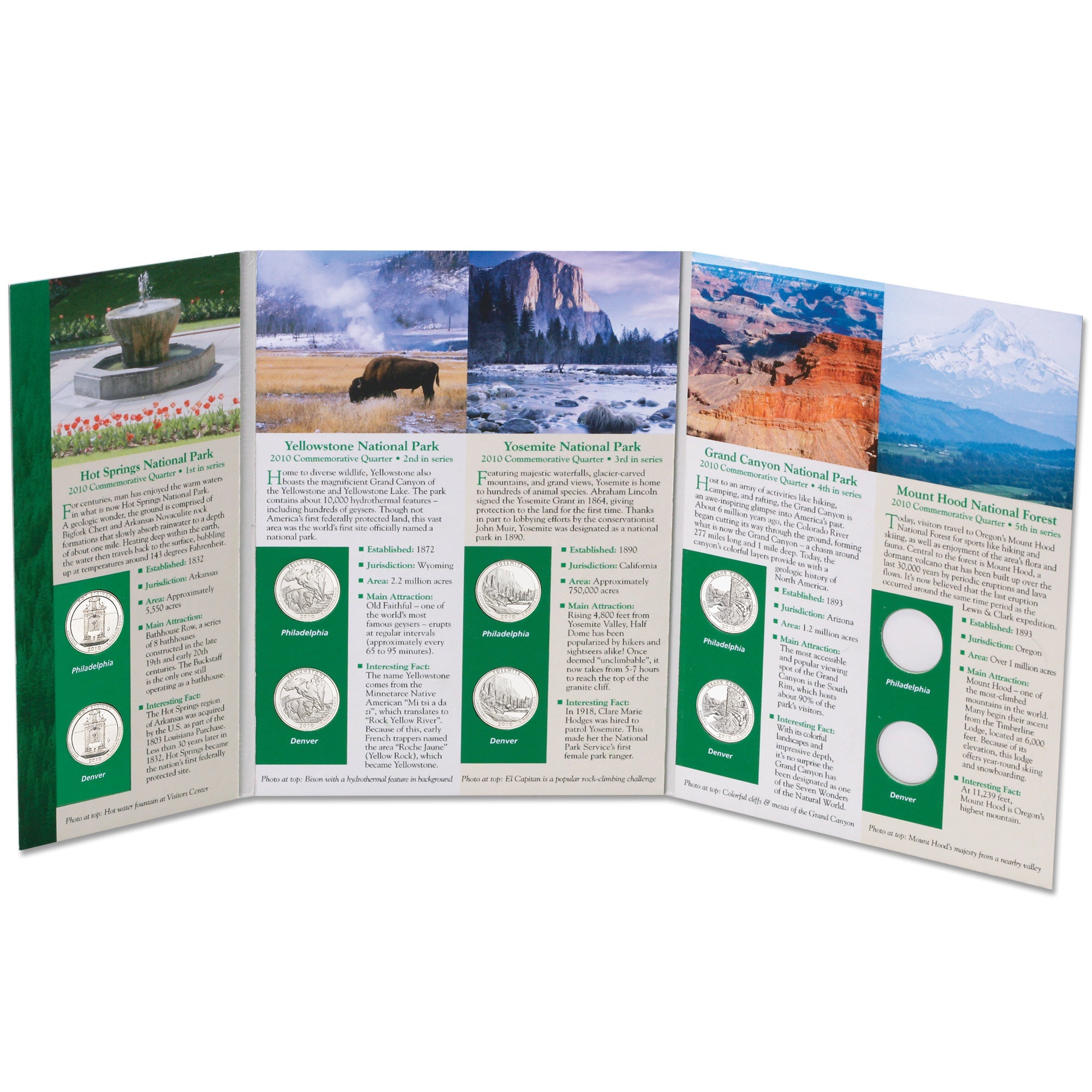 2010 America's National Park Quarter Series Colorful Folder Littleton