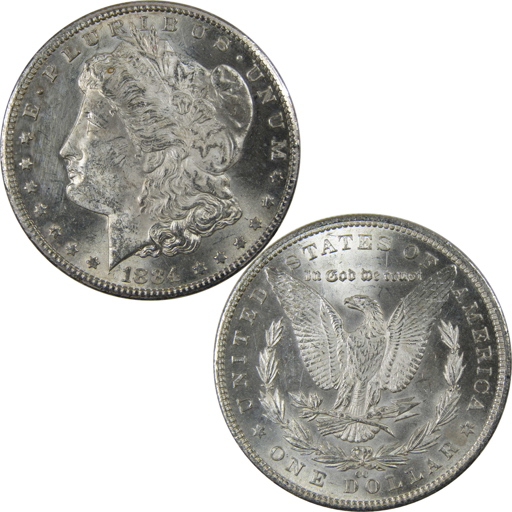 1884 CC Morgan Dollar Uncirculated Details Silver $1 Coin SKU:I23905 - Morgan coin - Morgan silver dollar - Morgan silver dollar for sale - Profile Coins & Collectibles