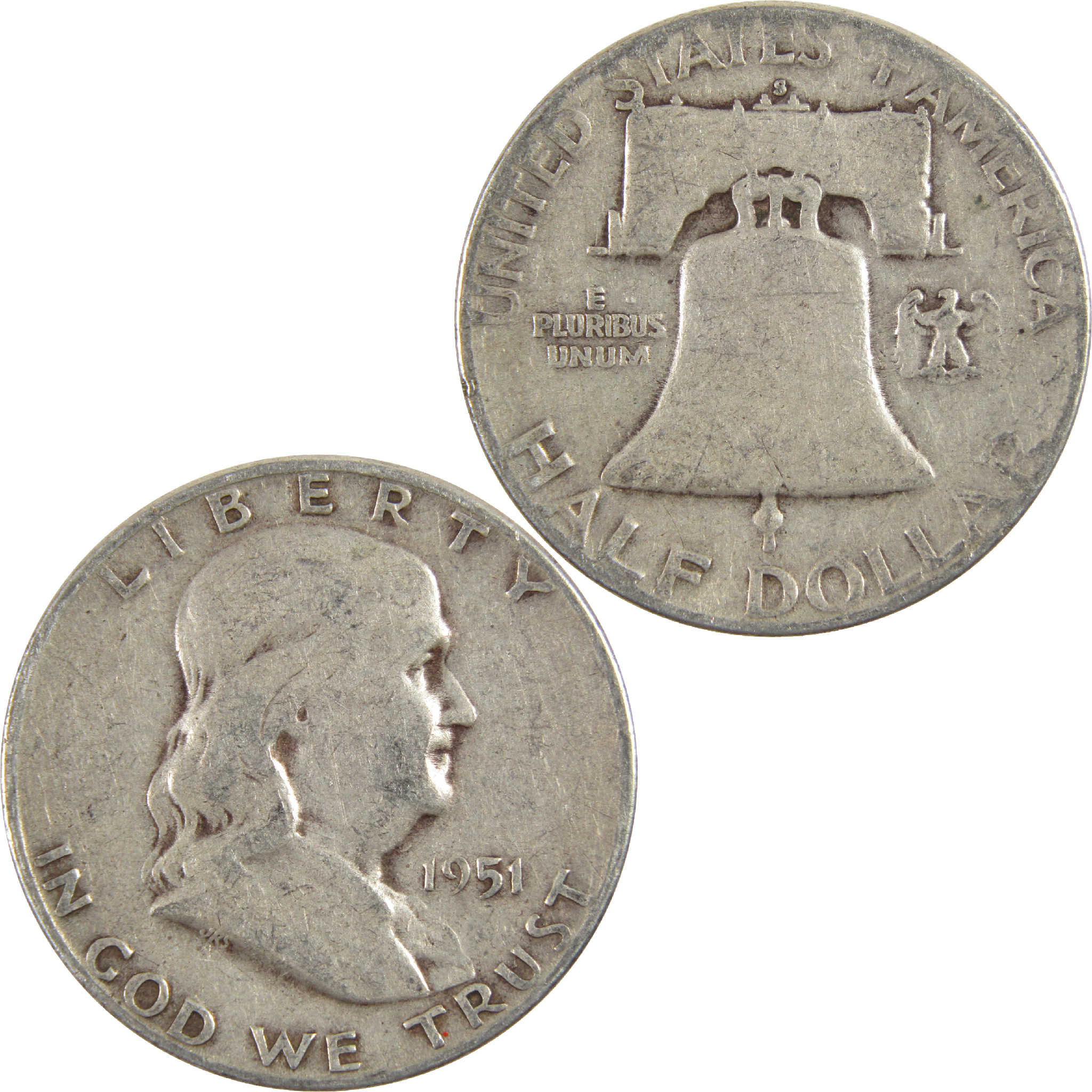 1951 S Franklin Half Dollar G Good Silver 50c Coin
