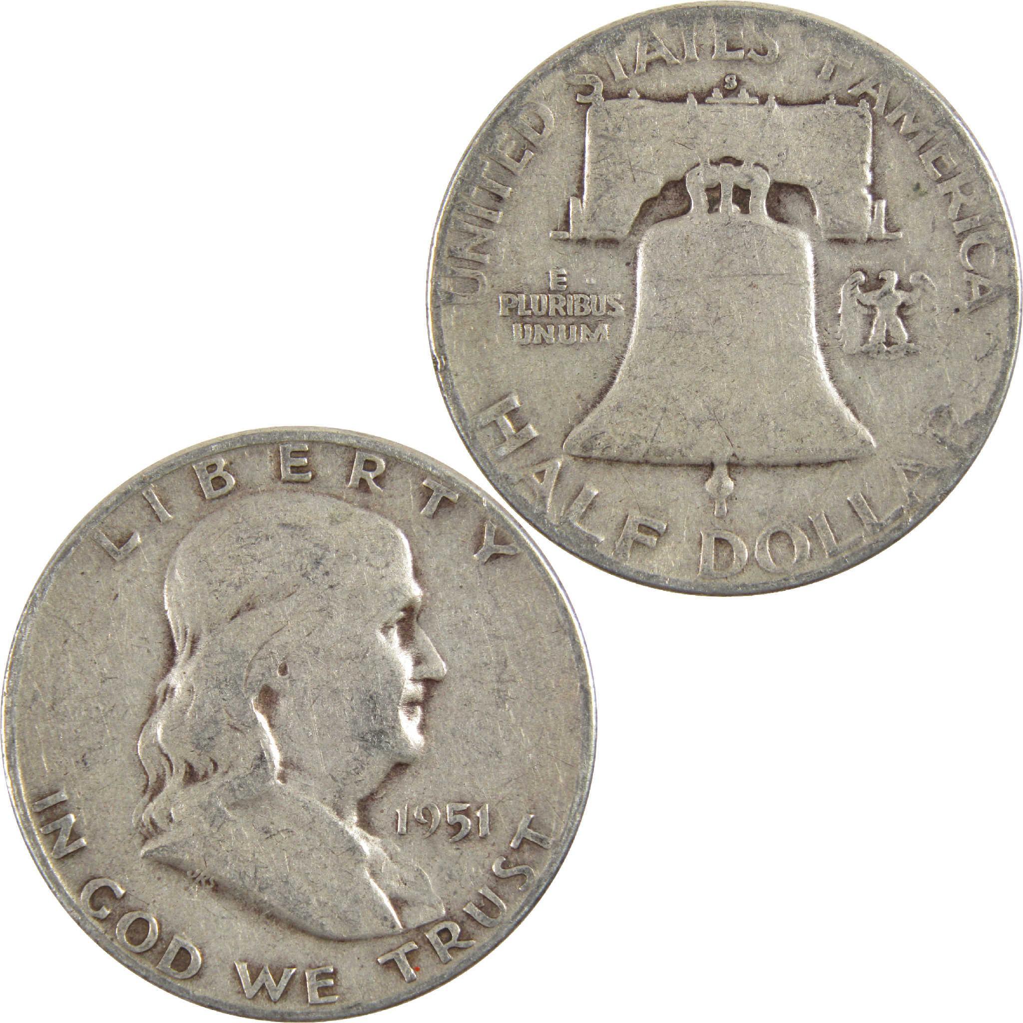 1951 S Franklin Half Dollar G Good Silver 50c Coin