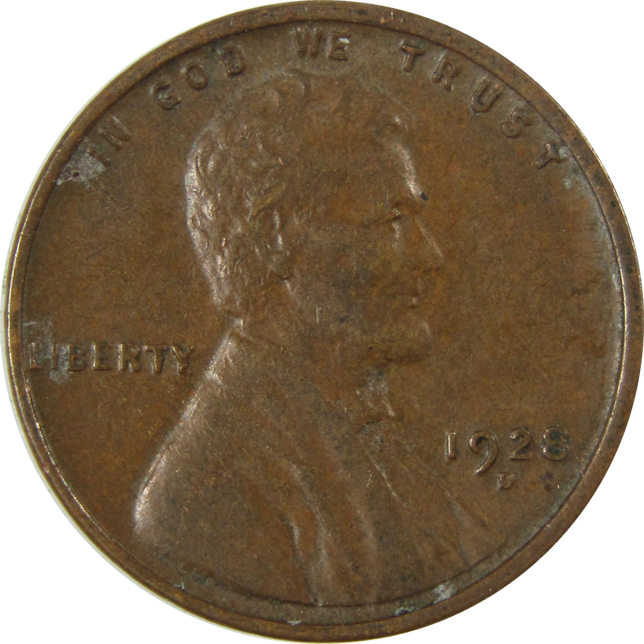 1928 D Lincoln Wheat Cent VF Very Fine Penny 1c Coin SKU:I27606