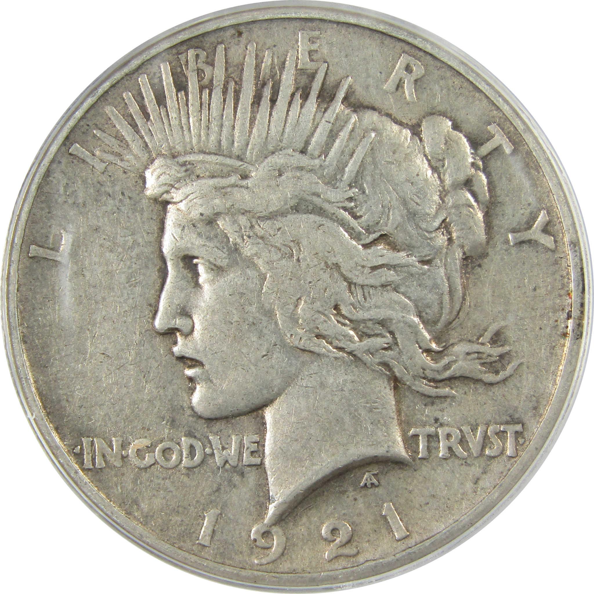 1921 High Relief Peace Silver Dollar EF 45 ANACS $1 Coin SKU:I25677